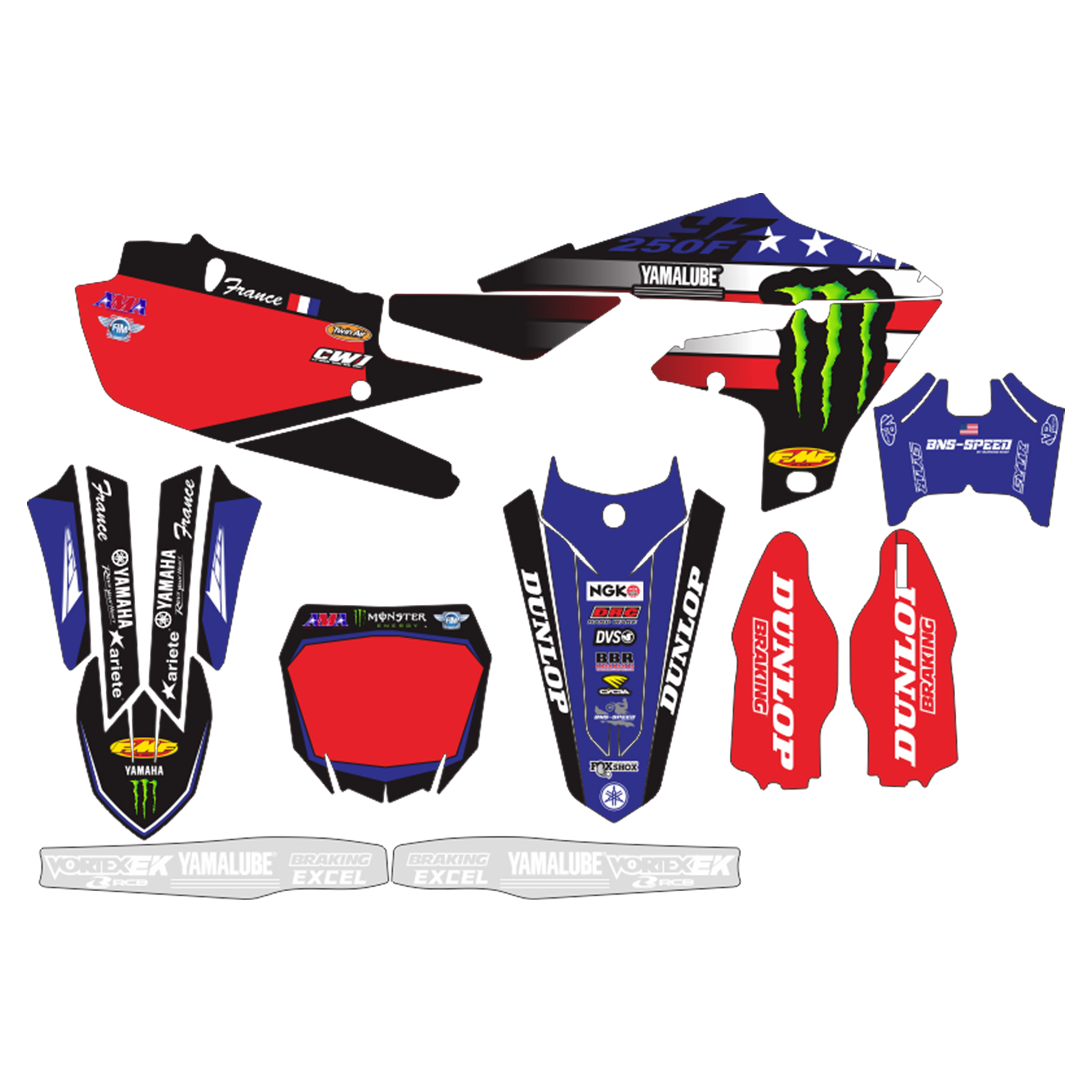 สติ๊กเกอร์ YZ250F 19-22 YZ250FX 20-22 (BNS speed) Graphics Kit