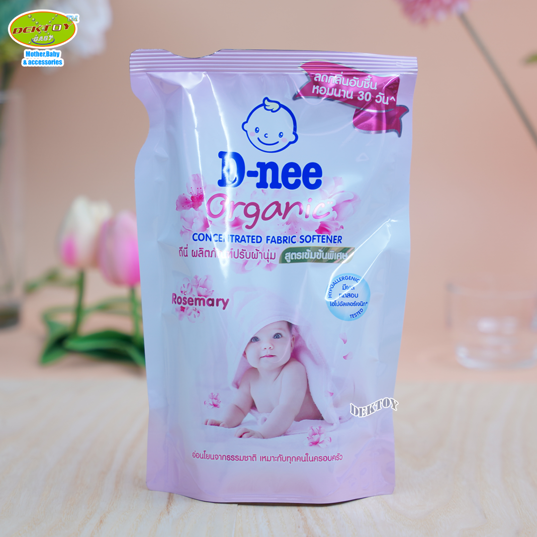 Dnee ดีนี่ น้ำยาปรับผ้านุ่มสูตรเข้มข้นพิเศษ ออร์แกนิค โรสแมรี่ สีชมพู 500 มล.