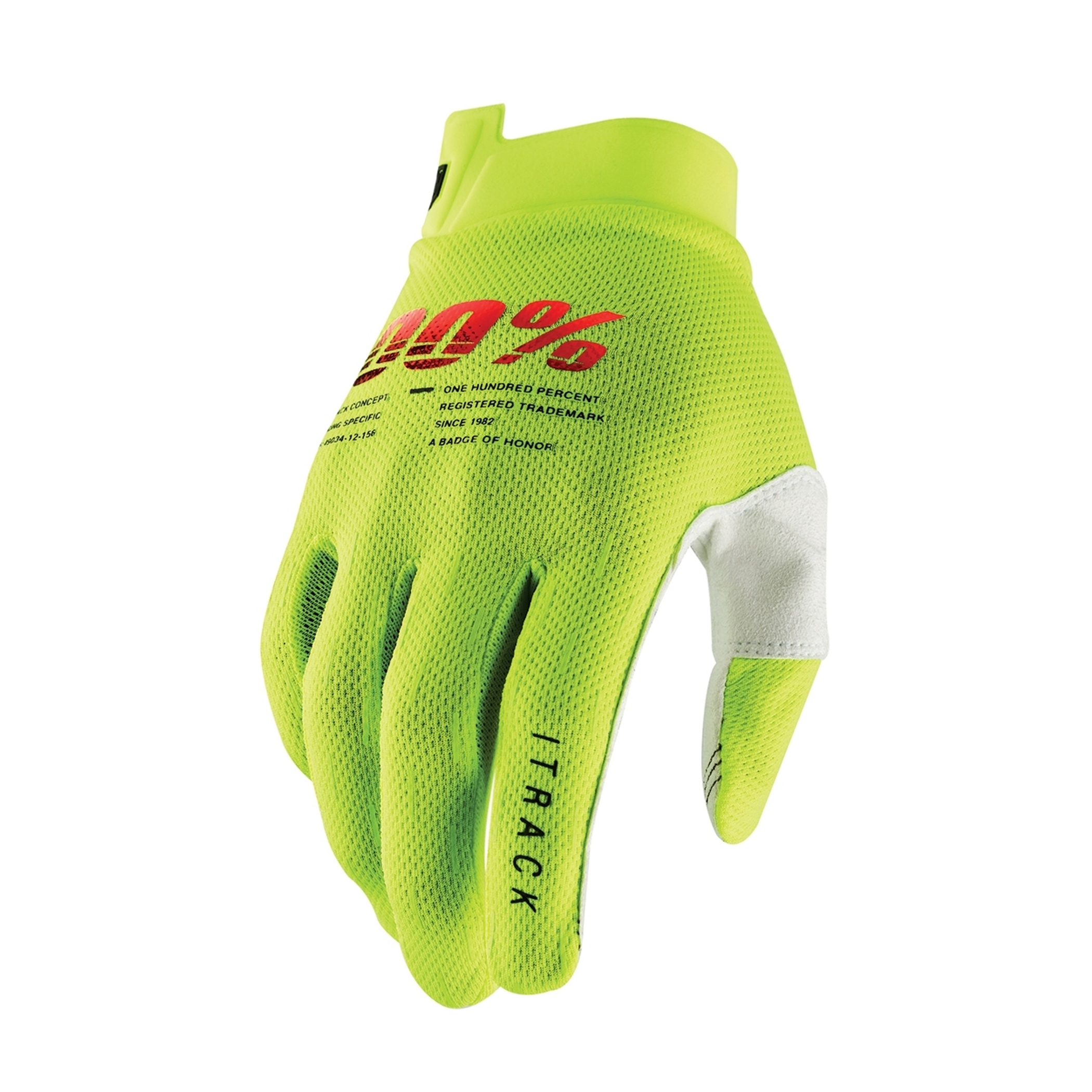 ถุงมือ 100% Itrack 2023 - Fluo Yellow