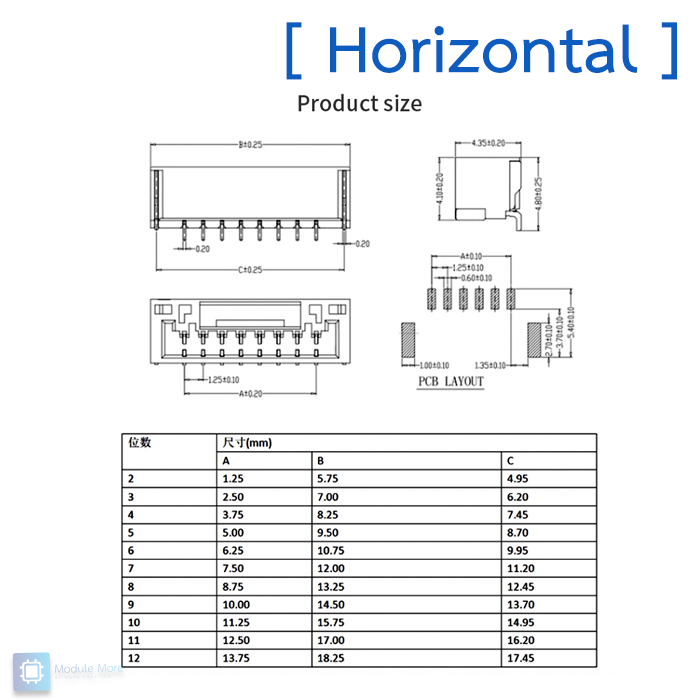 [ 5 ชิ้น ] ซ็อกเก็ต JST GH1.25mm แนวตั้ง/แนวนอน 2P/3/4/5/6P vertical/horizontal sticker 1.25mm pitch lock connector