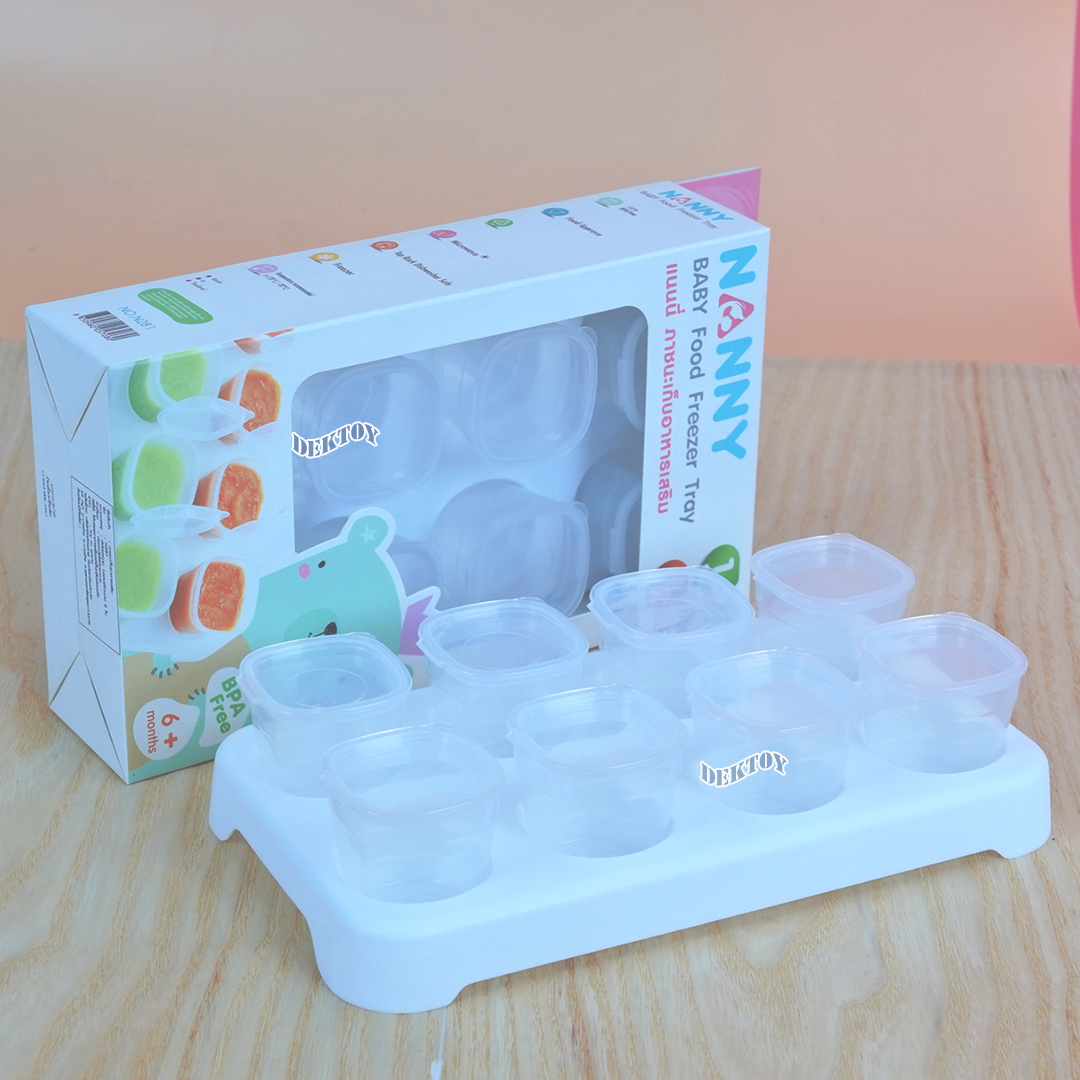 กล่องเก็บอาหารสำหรับแช่แข็งฝาปิดNanny 8 ถ้วย ขนาด1.5ออนซ์ N281