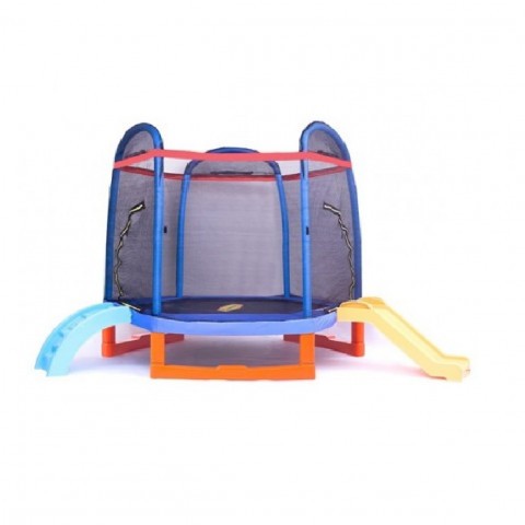 แทรมโพลีน 2in1 พร้อมปีนป่ายและสไลเดอร์ ของเล่นเด็ก,เครื่องเล่นสนาม พร้อมส่ง