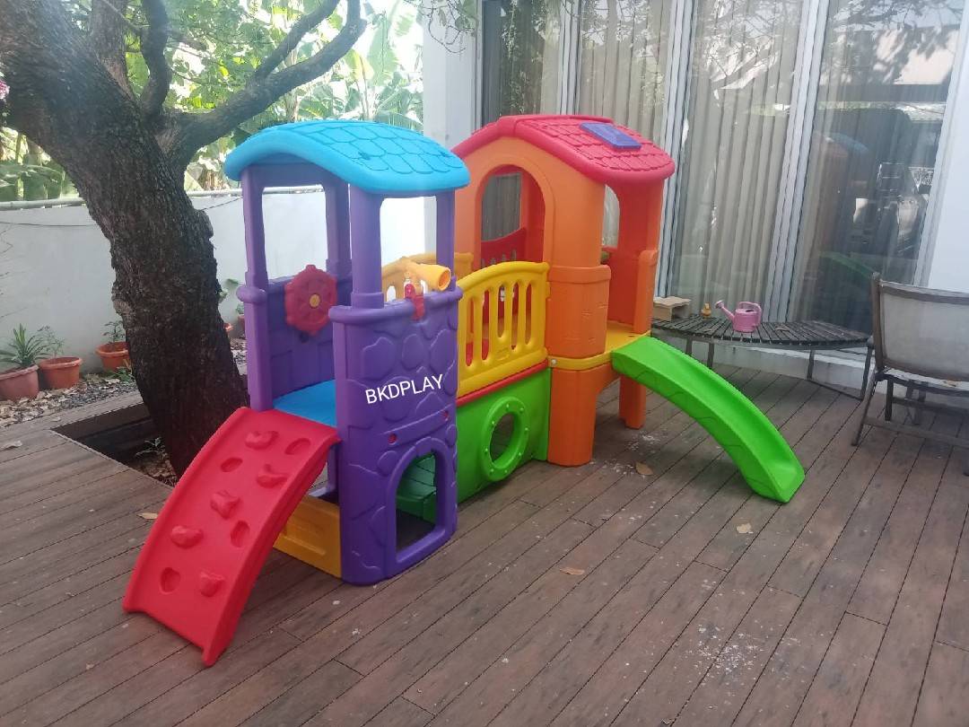 บ้านน้อยคุณหนู 2 ป้อม ราคาต่อ1หลัง ราคาเท่ากัน,สไลเดอร์,กระดานลื่นเด็ก,เครื่องเล่นสนามกลางแจ้ง-ในร่ม ของเล่นเด็ก พร้อมส่ง