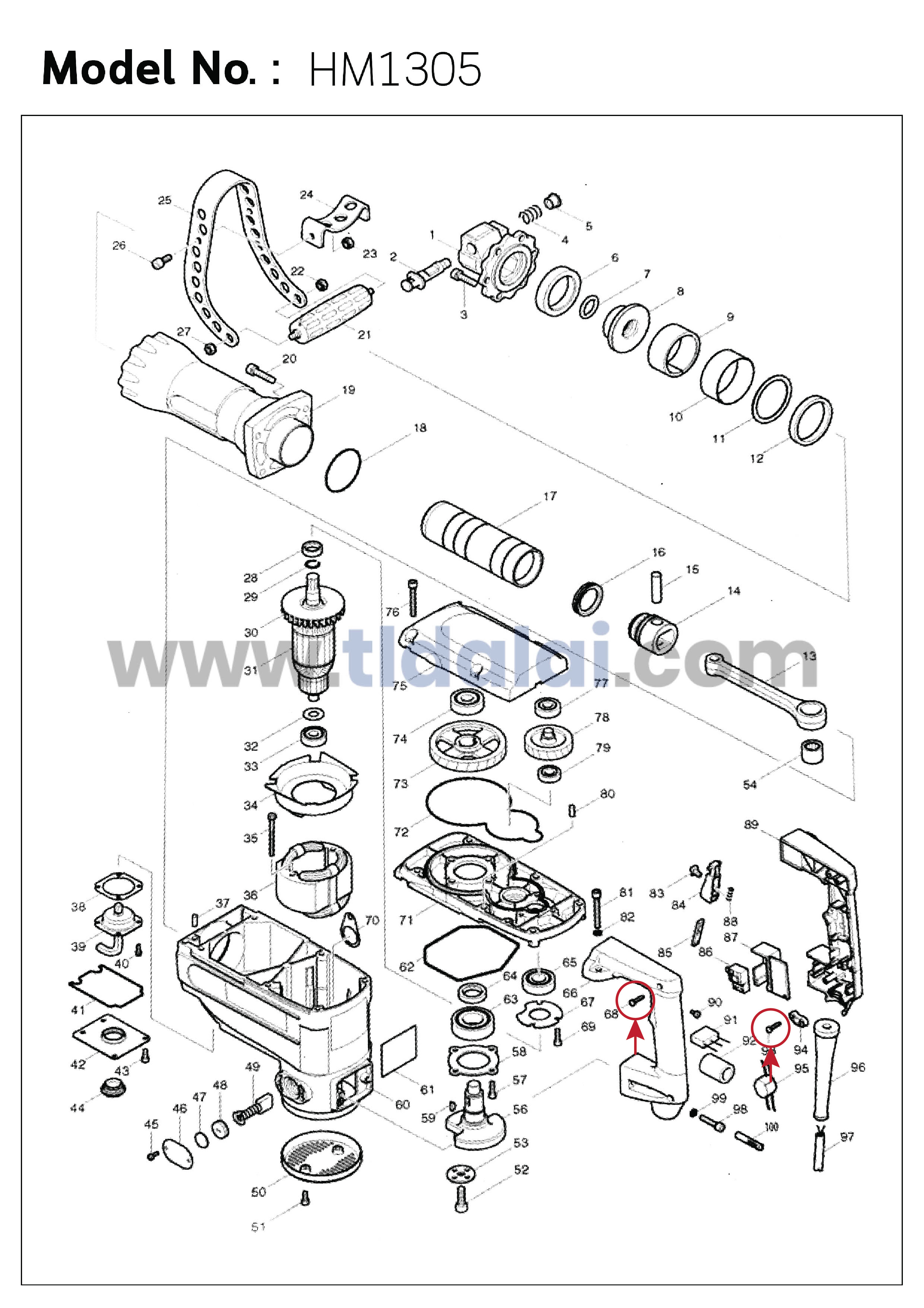 น็อตยึดสายไฟ, อื่นๆ (แท้) (265995-6) ใช้ได้กับรุ่น 6501 #16, DHP458, HM1305, HM1306, HM1307C, 2414, BO3700, UB1100, 2414NB, 4324, LS1040, N5900B, 9523NB (265995-6) (อะไหล่แท้100%) TAPPING SCREW4X18