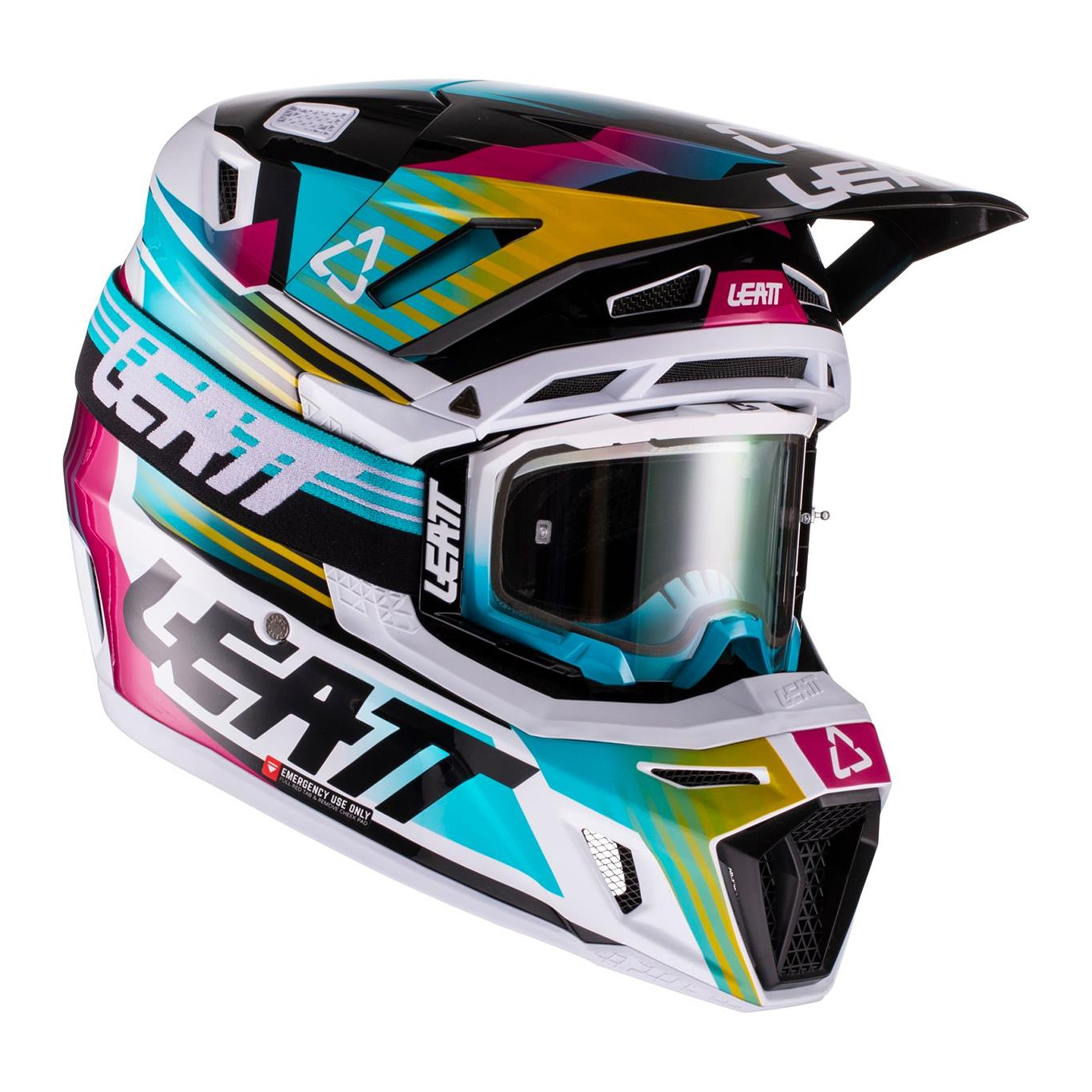 หมวกกันน็อค Leatt Moto 8.5 Composite V22 Helmet Kit - Aqua พร้อมแว่นตา