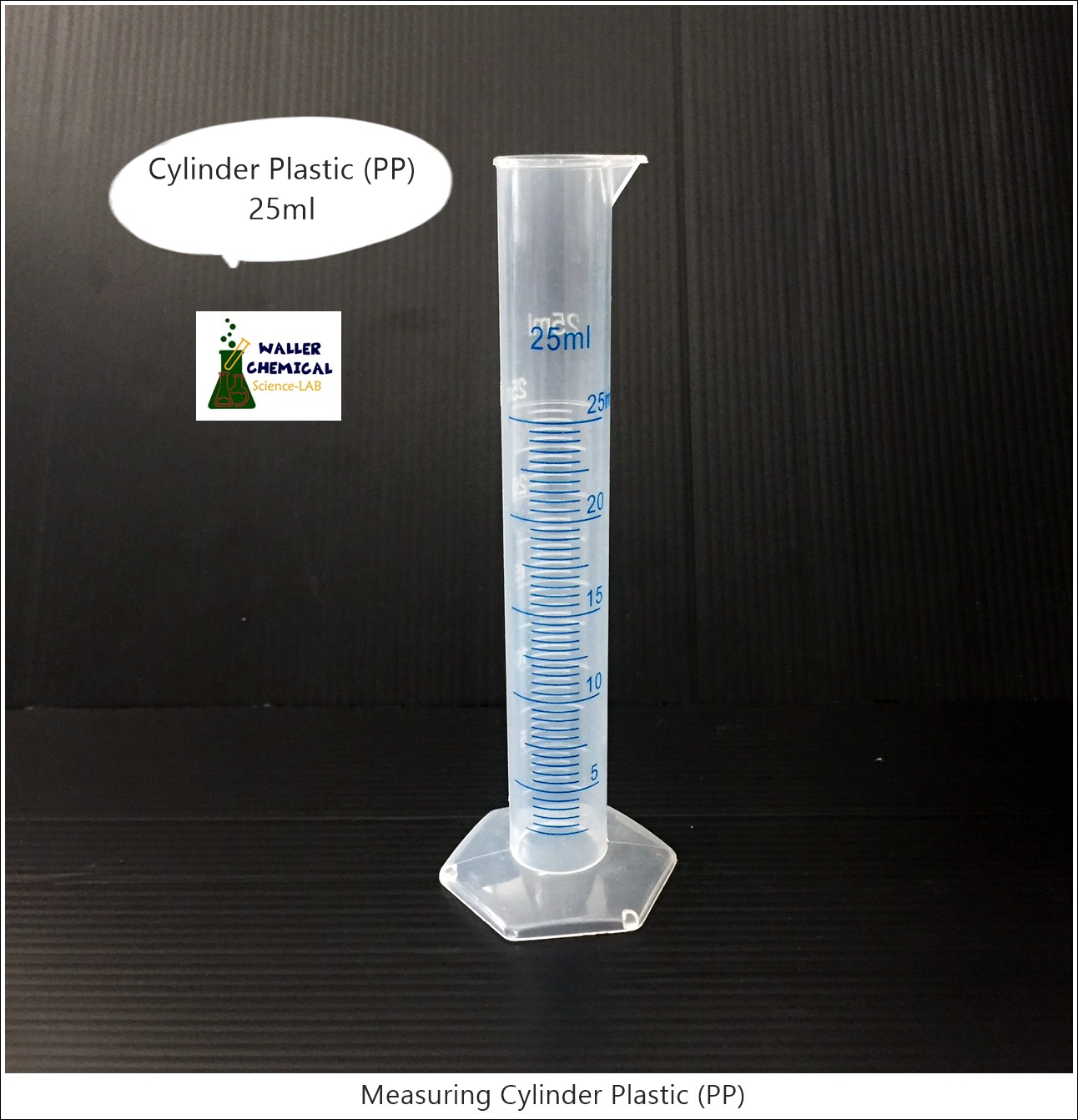 กระบอกตวงพลาสติก ขนาด 25ml สเกลสีฟ้า Cylinder Plastic (PP)