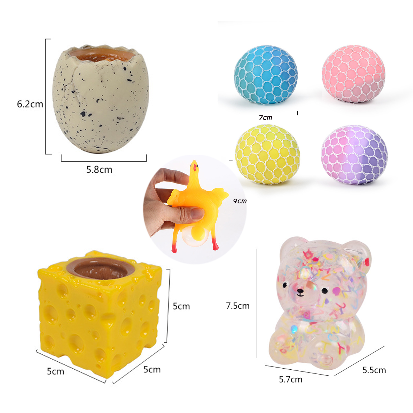 สกุชชี่ บริหารมือ ช่วยคลายเครียด บีบ นวด บริหารมือ คลายเมื่อย มีให้เลือกหลายสี ลาดลายน่ารัก