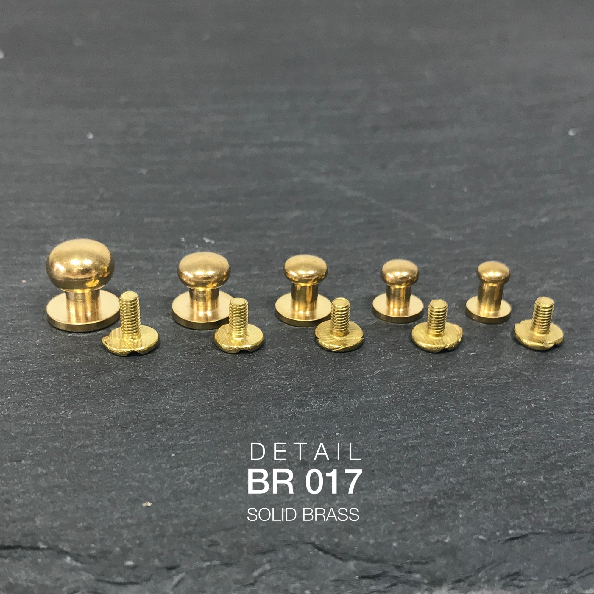BR017 หมุดนมหนู หมุดกระเป๋า ทองเหลืองแท้ leatherbrass **แพ็คบรรจุ 10 ตัว**