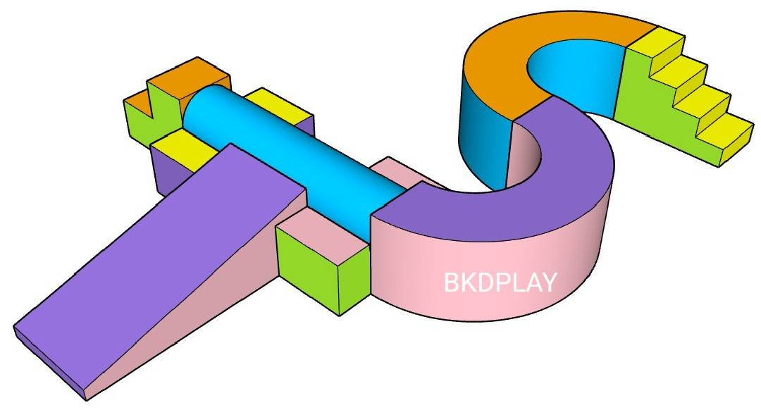 ชุดตัวSสูง45ซม. ทางเดินฝึกการทรงตัว-พัฒนาการนุ่มนิ่ม8ชิ้น ทางเดิน pvc, ตัวS เบาะนุ่มนิ่ม หนัง soft play, indoor playground เครื่องเล่นสนามในร่ม kidzone มุมเด็ก