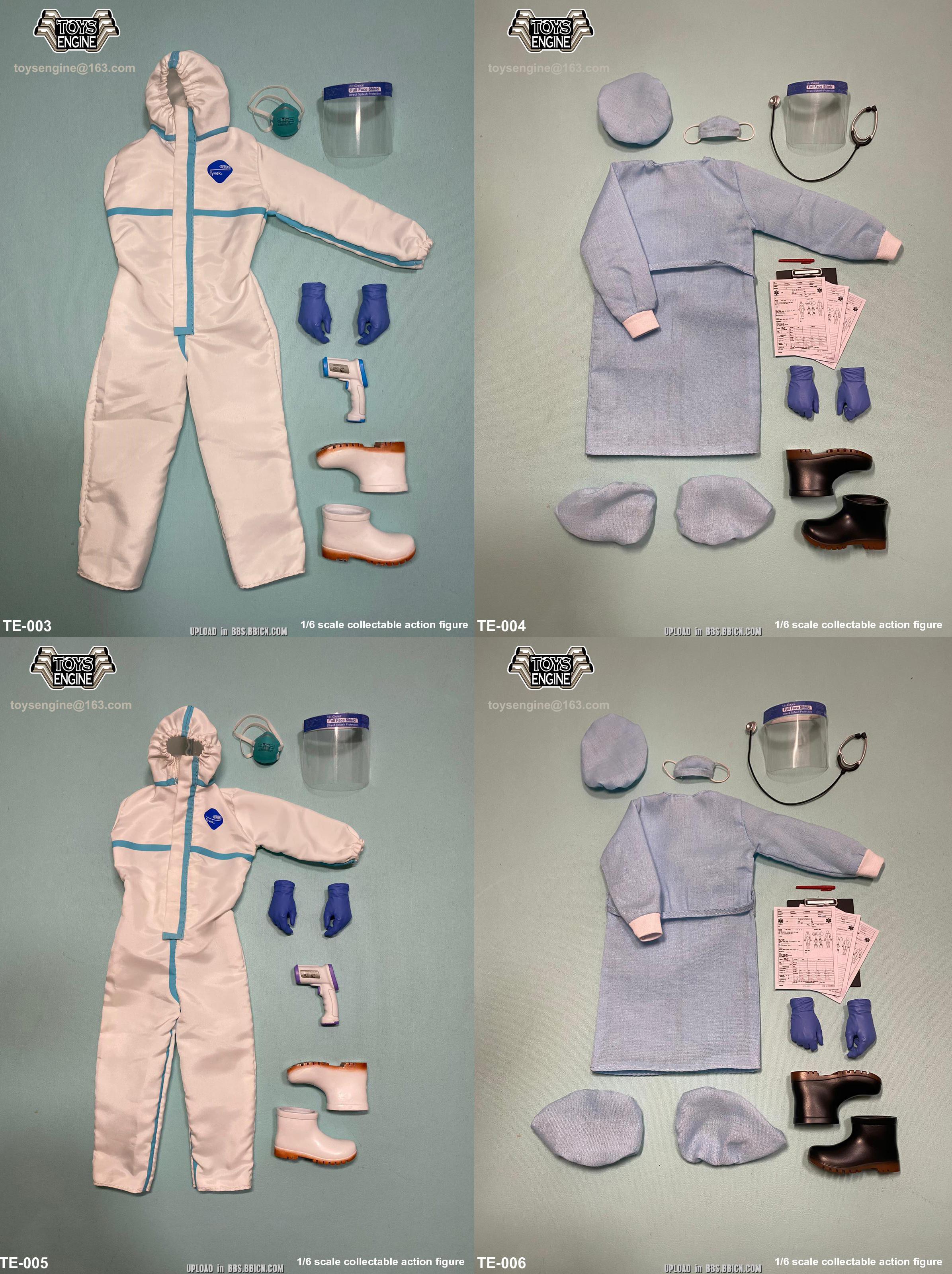 [สั่งจอง] Toys Engine TE003-008 1/6 Scale : Protective clothing isolation gown medical