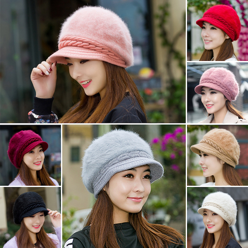 หมวกกันหนาว หมวกไหมพรมกันหนาว บุขน ใส่กันหนาวติดลบ (มี 8 สี)