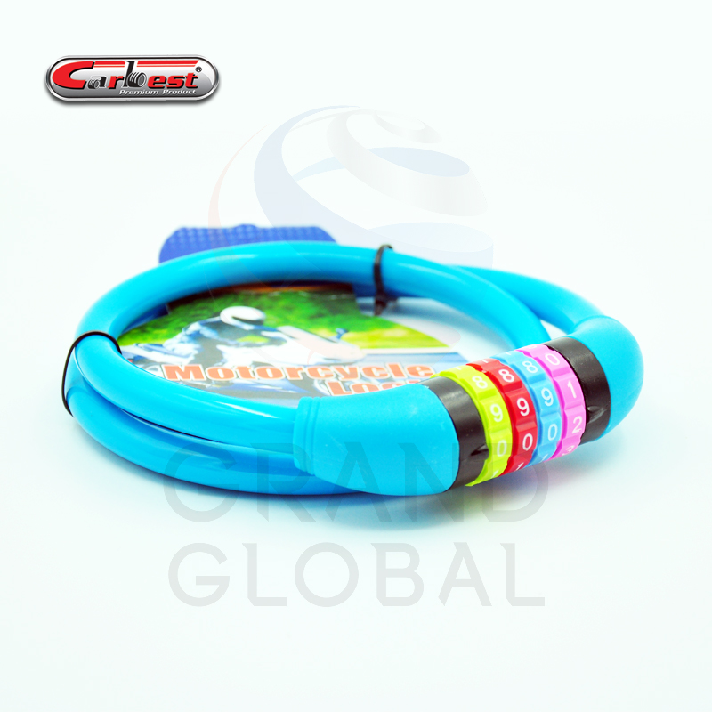 CARBEST สายล็อคจักรยาน มอเตอร์ไซค์ แบบล็อค 4 รหัส