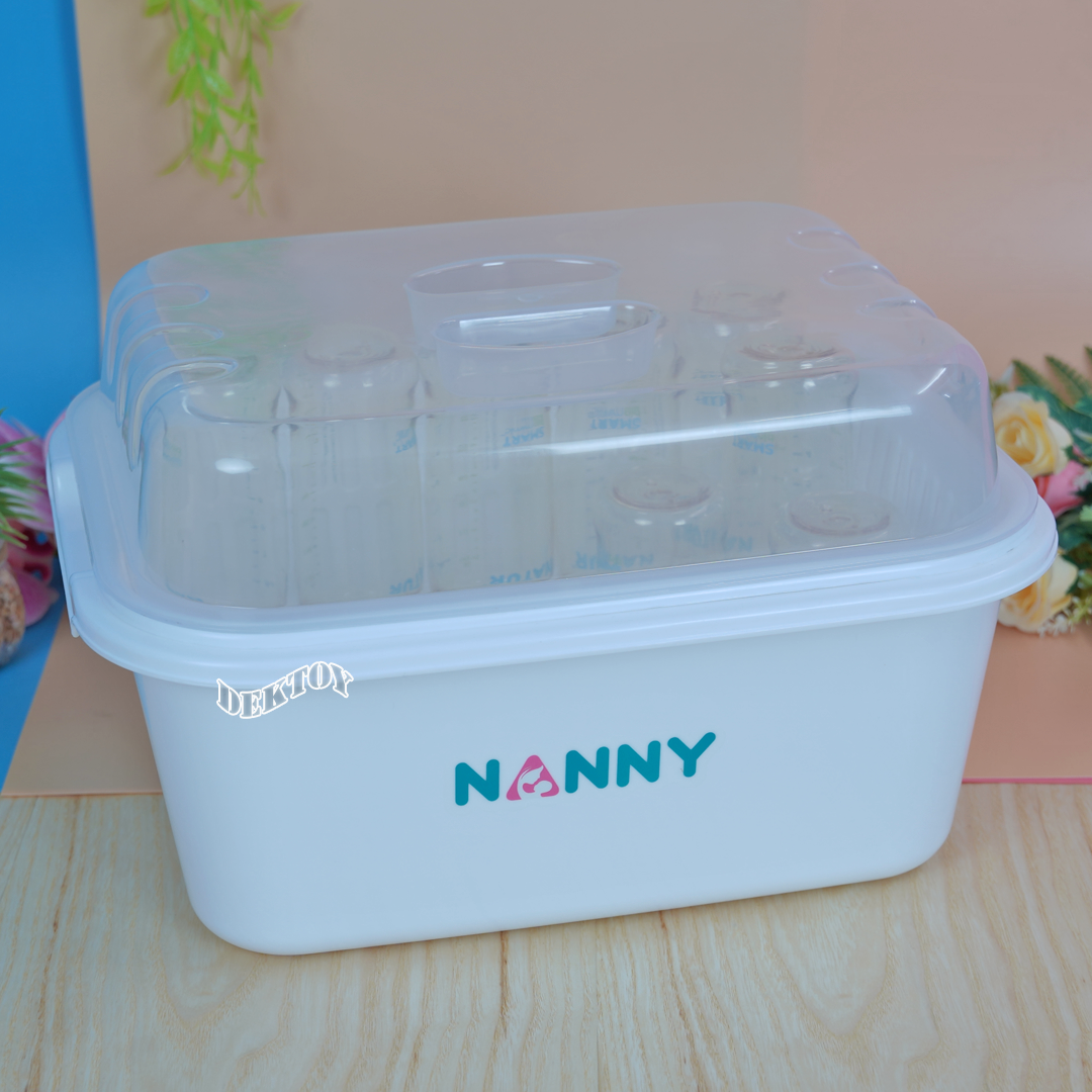 NANNY แนนนี่ ที่คว่ำขวดนมมีฝาปิดแนนนี่ N216 สีขาวล้วน