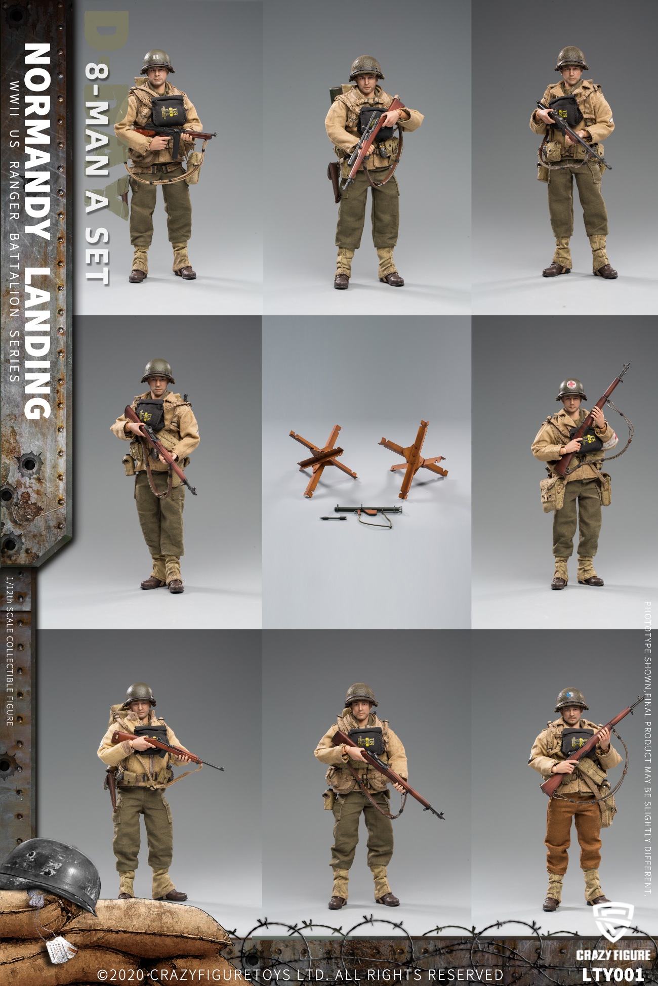 [สั่งจอง] Crazy Figure LTY001 1/12 : WWII U.S. Army On D-Day Deluxe Edition