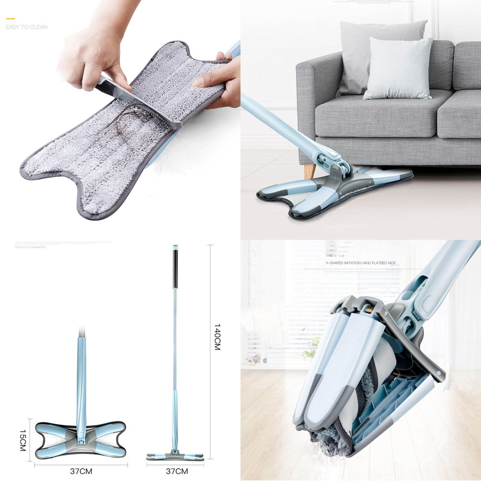 🔥Sale ลดราคา🔥 ชุดไม้ถูพื้น X-Shape หมุนได้รอบทิศทาง พร้อมผ้าถูพื้น 2ชิ้น แข็งแรง ทนทาน ใช้งานง่าย ประหยัดพื้นที่