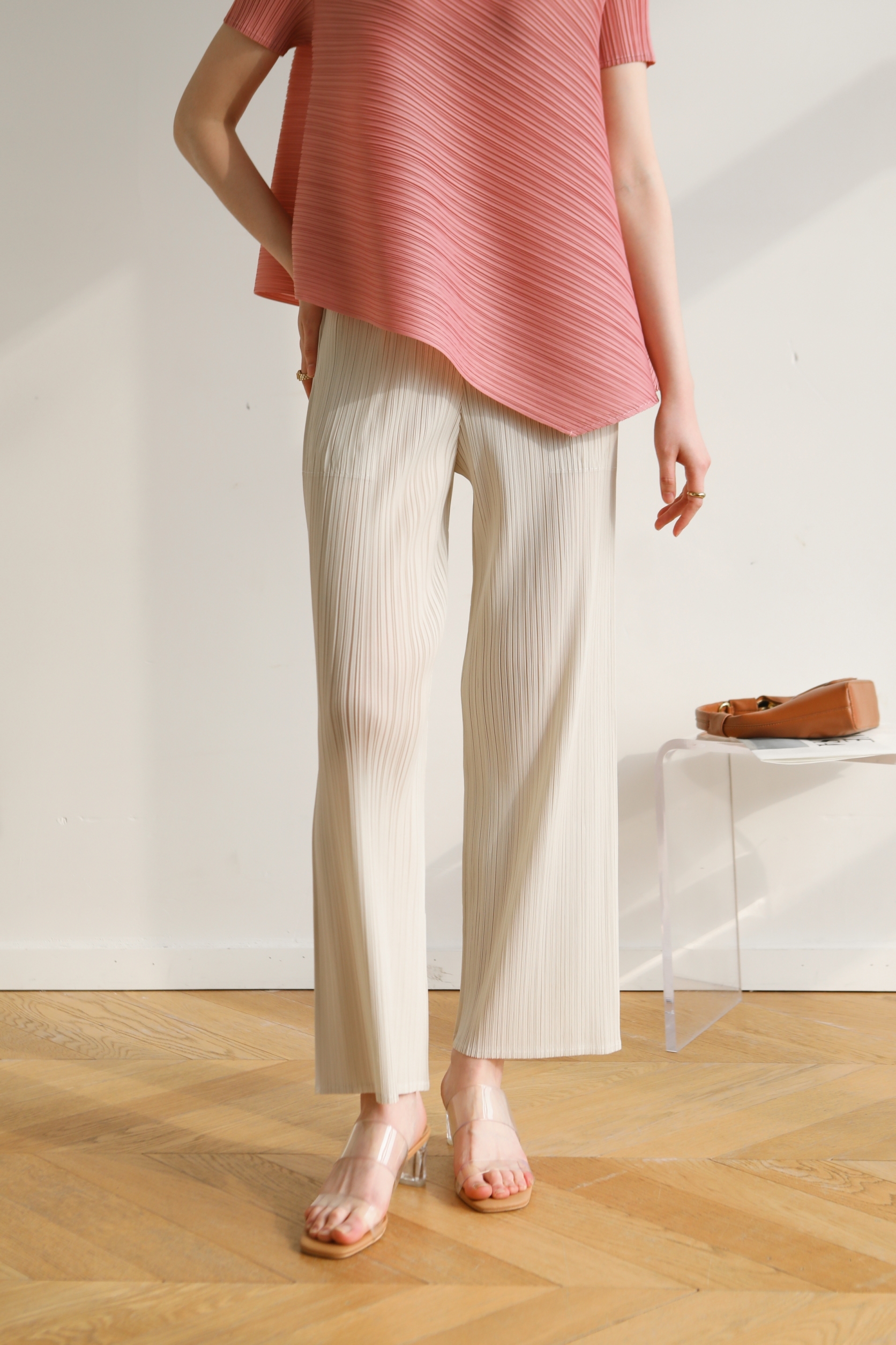 ยาว37นิ้ว! 2MUAY BASIC รุ่น GJO8312 กางเกงผู้หญิง กางเกงอัดพลีทคุณภาพ BASIC STRAIGHT PLEATED PANTS 12สี FREE SIZE