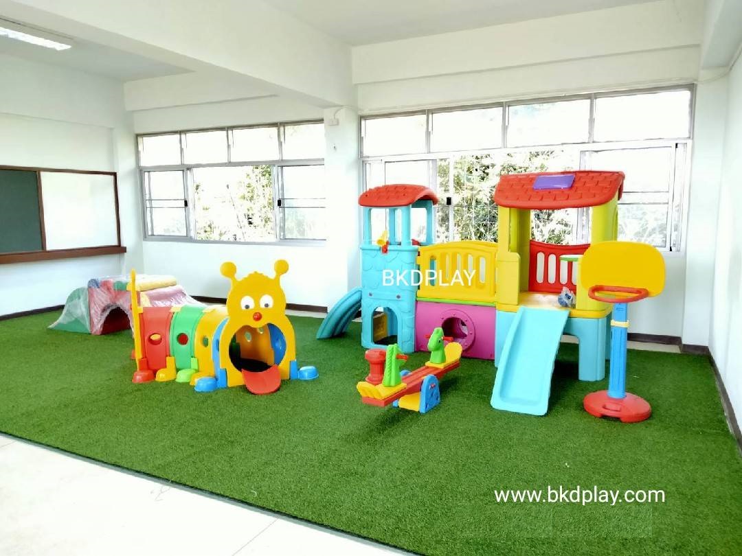 บ้านเด็กวินเทจ สีพาสเทล, สไลเดอร์พร้อมปีนป่าย บ้านสไลเดอร์ของเล่น บ้านน้อยสองชั้น กระดานลื่นพลาสติก,บ้านมีสไลเดอร์ , เครื่องเล่นสนาม พร้อมส่ง