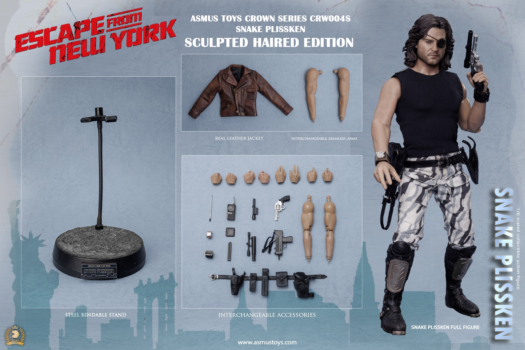 [สั่งจอง]ASMUS TOYS 1/6 : THE CROWN SERIES - SNAKE PLISSKEN