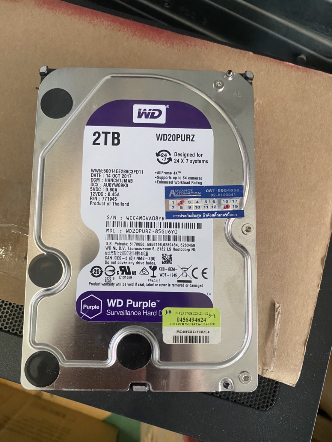Harddisk WD Purple 2TB Sata 3.5