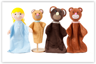 หุ่นมือ ชุดหมี3ตัวกับเด็กหญิงผมทอง เล่านิทาน ไม่รวมขาตั้ง ของเล่นเสริมพัฒนาการ ,ของเล่นบทบาทสมมติ,ของเล่นเด็ก, สื่อการสอนอนุบาล