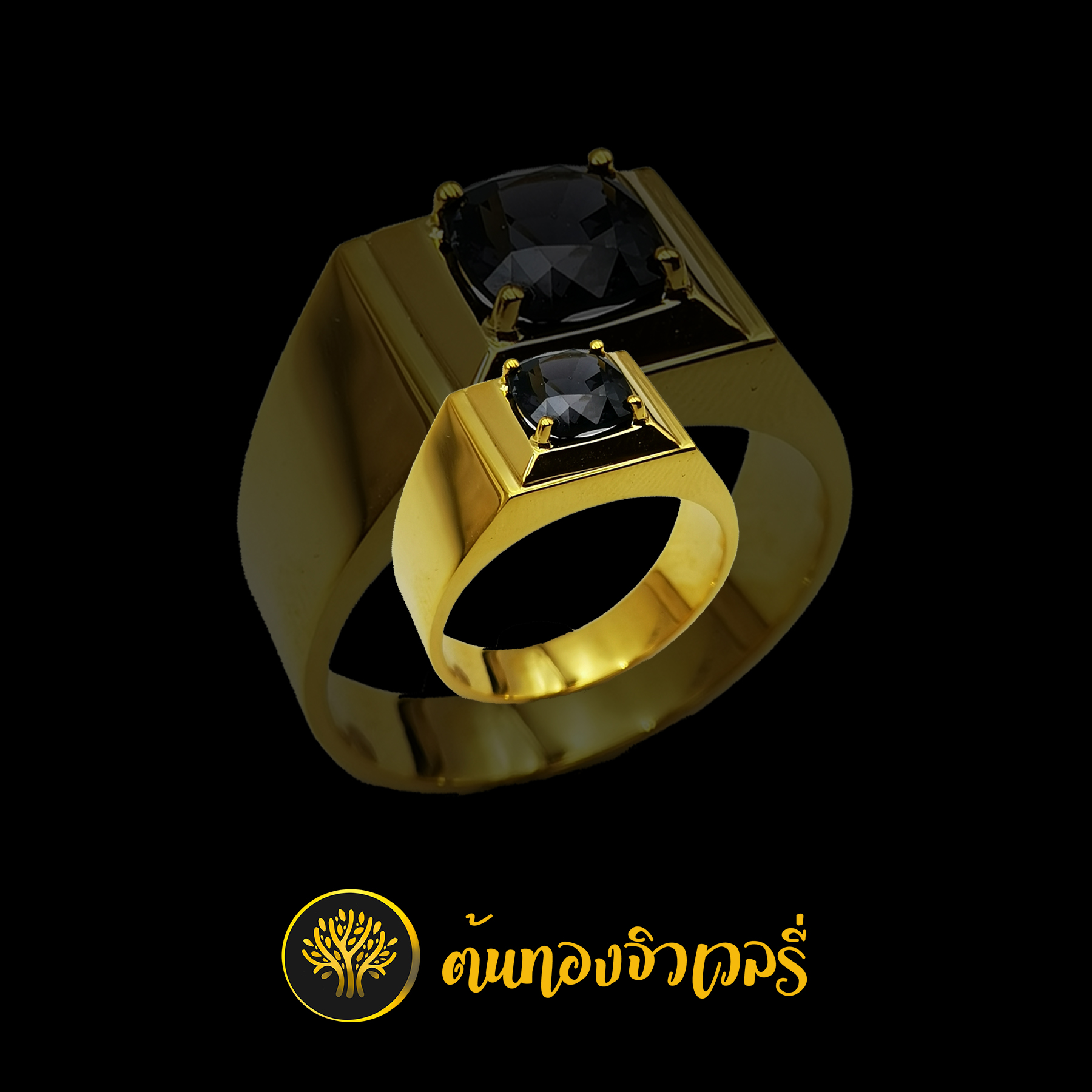 แหวนชาย พลอยนิล เรียบๆ เนียนๆ งานดีจัดๆ