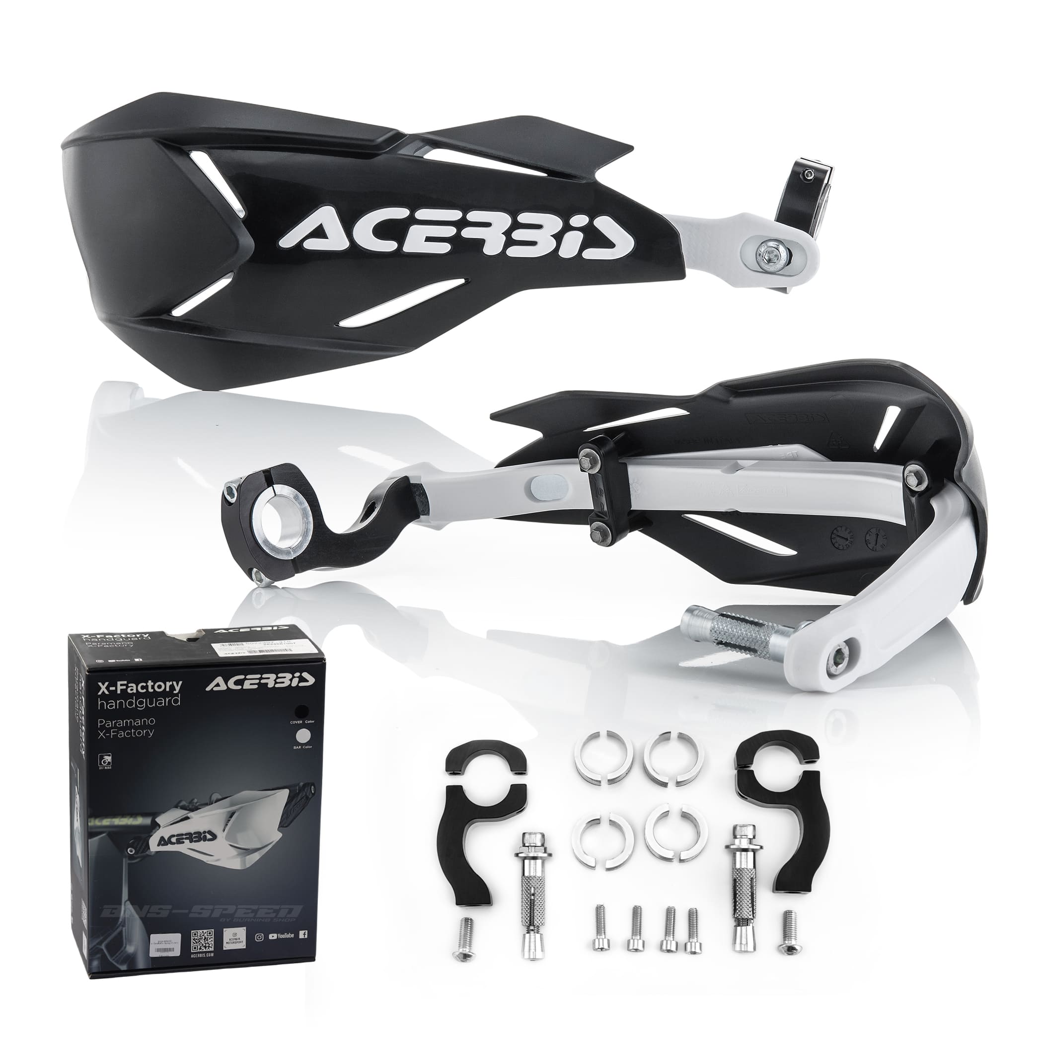 การ์ดแฮนด์ Acerbis X-Factory ดำ/ขาว