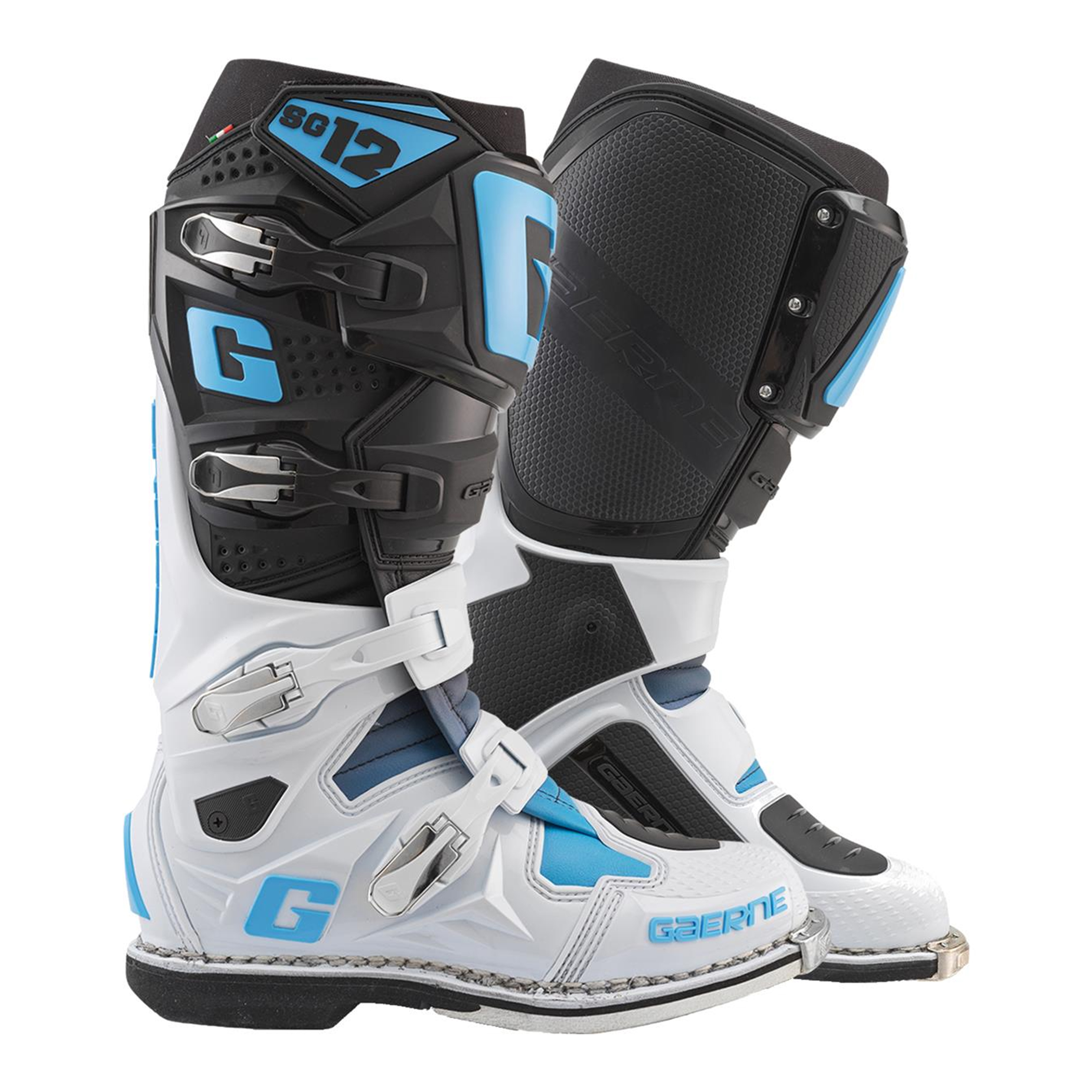 รองเท้า Gaerne MX Boots SG12 Limited Edition - Black/White/Carolina Blue