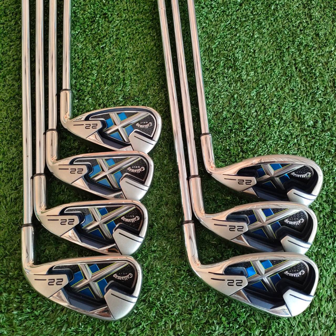 ชุดเหล็ก CALLAWAY X 22 มีเหล็ก 5-9 เเละ PW SW ก้าน N.S. PRO 950GH FLEX R ชุดเหล็กที่ครบเครื่องที่สุด ทั้งตีง่าย + ไกล ก้านเหล็กเบา เร่งสปีดได้สบายๆ เทคโนโลยี ล้ำหน้า ราคาแบบสบายๆเลยครับ