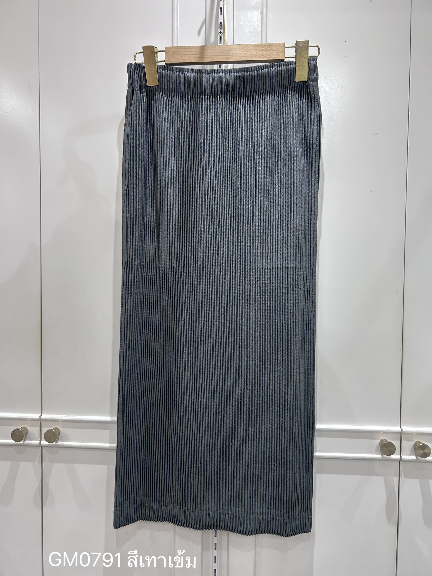 ยาว 32นิ้ว!! 2MUAY GM0791 กระโปรงอัดพลีทผ้าหนาทรงสอบ ไม่มีผ่า THICK PENCIL PLEATED SKIRT 11 สี FREE SIZE