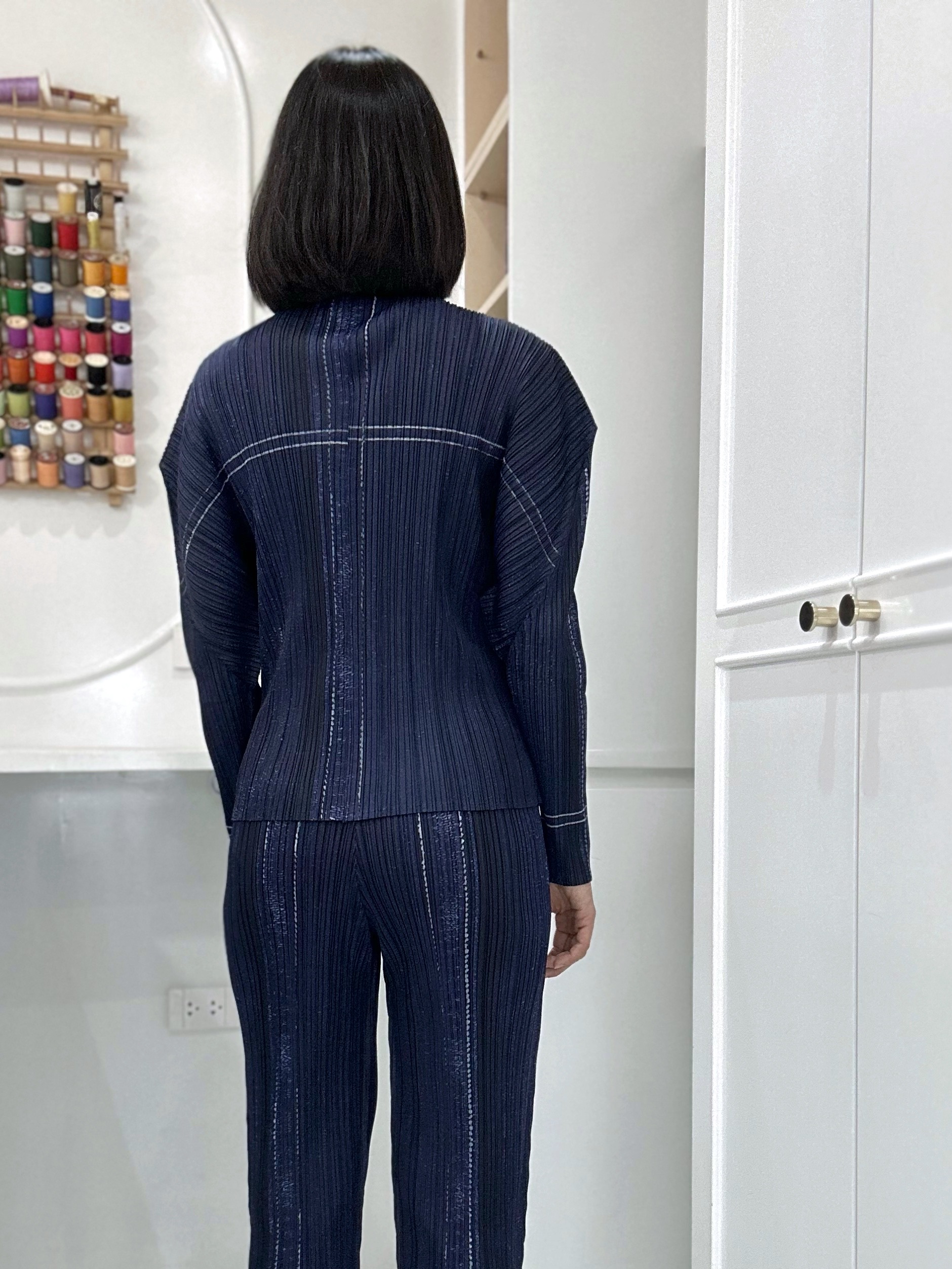 ปรับราคาลง20%!! 2MUAY รุ่น GJO3068-9 เสื้อพลีทคุณภาพ SHIRT DENIM PRINT PLEATED TOP 4 สี FREE SIZE