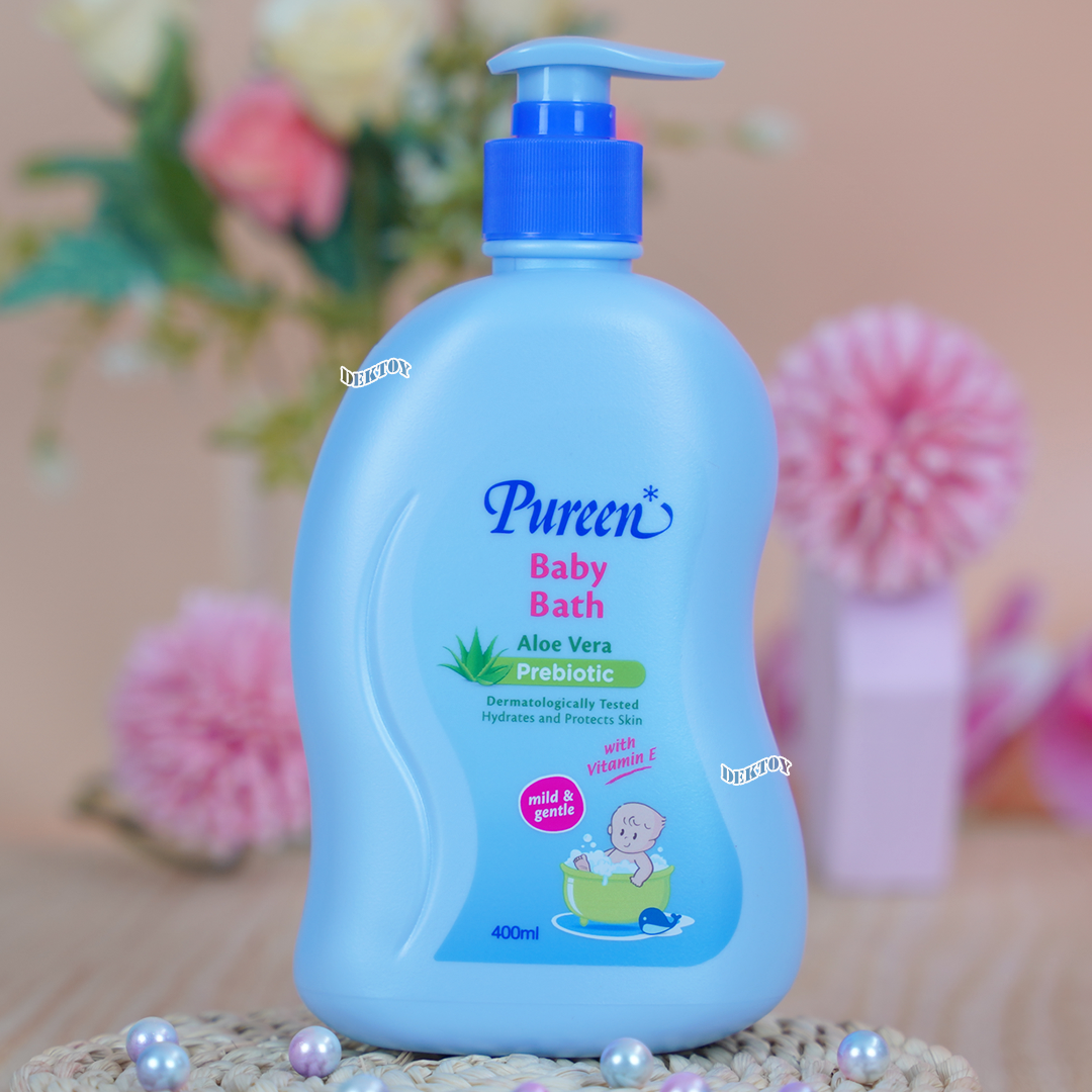 Pureen เพียวรีน เบบี้ บาธ เบบี้แชมพู เฮดทูโทรวอช พรีไบโอติก 400 มล.