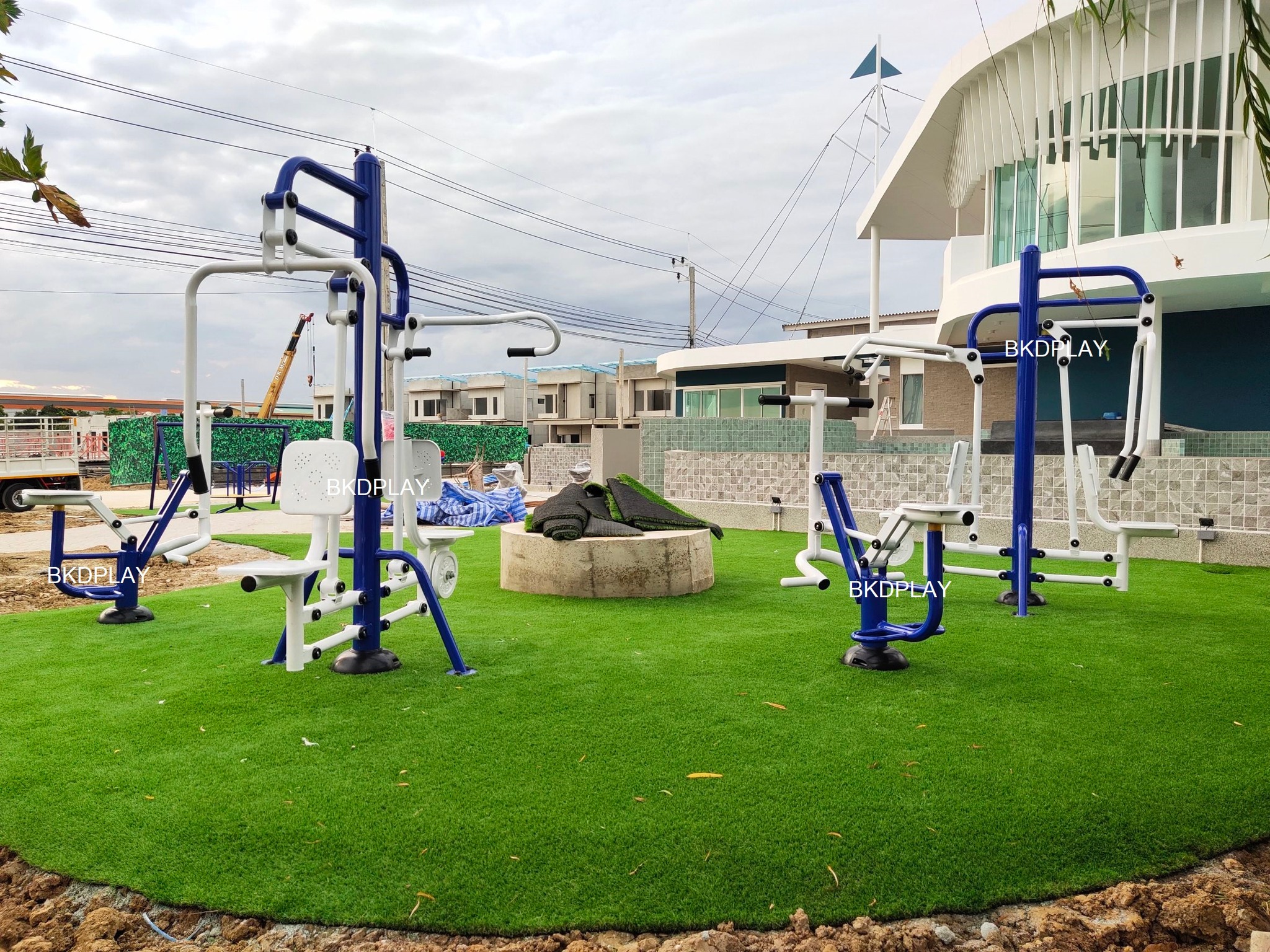 เครื่องออกกำลังกาย กลางแจ้ง ชุดอุปกรณ์ บริหารไหล่ หน้าอกคู่ แบบดันและ แบบดึง ลานกีฬา อเนกประสงค์ สนามกีฬา สั่งผลิต 10-20 วัน