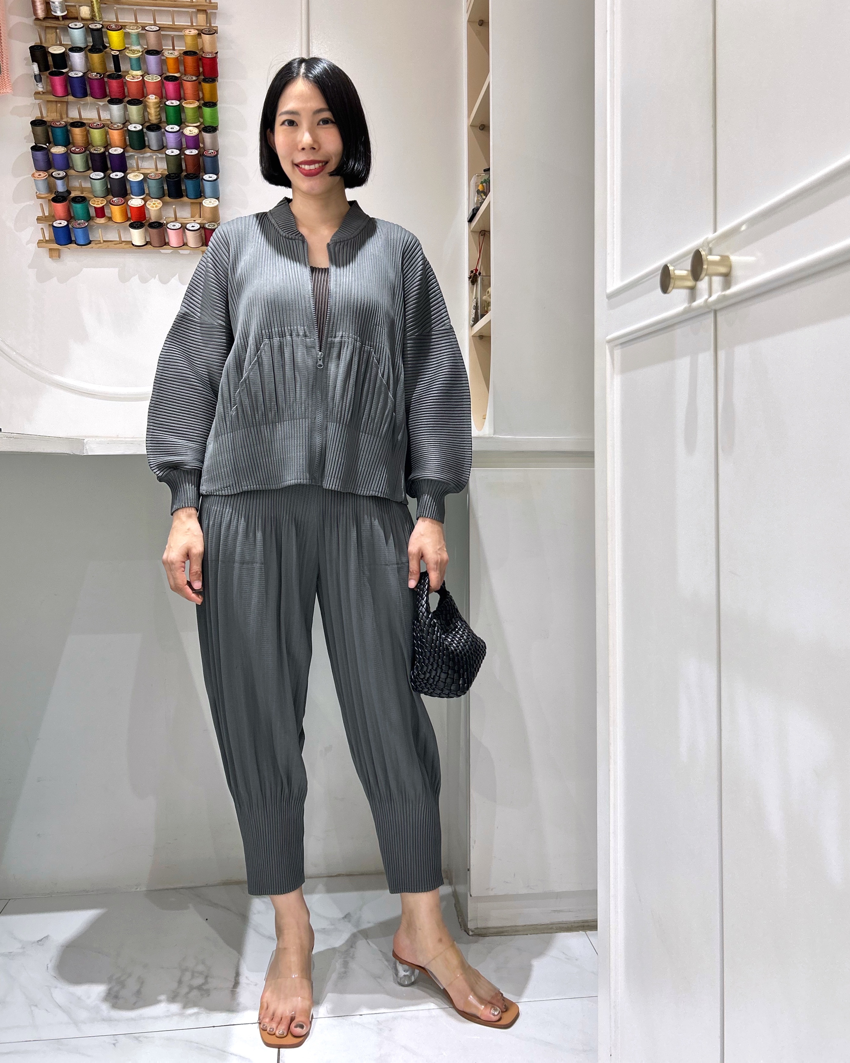 2MUAY รุ่น GA67811 / GA8746 THICK CARDIGAN ZIP FRONT PLEATED SET 4สี FREE SIZE