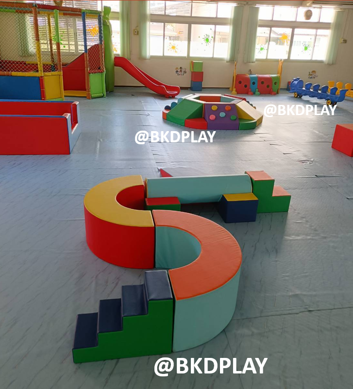 ชุดตัวSสูง45ซม. ทางเดินฝึกการทรงตัว-พัฒนาการนุ่มนิ่ม8ชิ้น ทางเดิน pvc, ตัวS เบาะนุ่มนิ่ม หนัง soft play, indoor playground เครื่องเล่นสนามในร่ม kidzone มุมเด็ก
