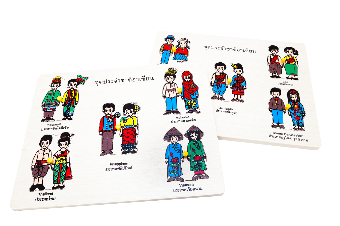 ภาพตัดต่อ ชุดประจำชาติอาเซียน , ของเล่นไม้, ของเล่นเสริมพัฒนาการ, ของเล่นเด็กอนุบาล, สื่อการสอนเด็กอนุบาล