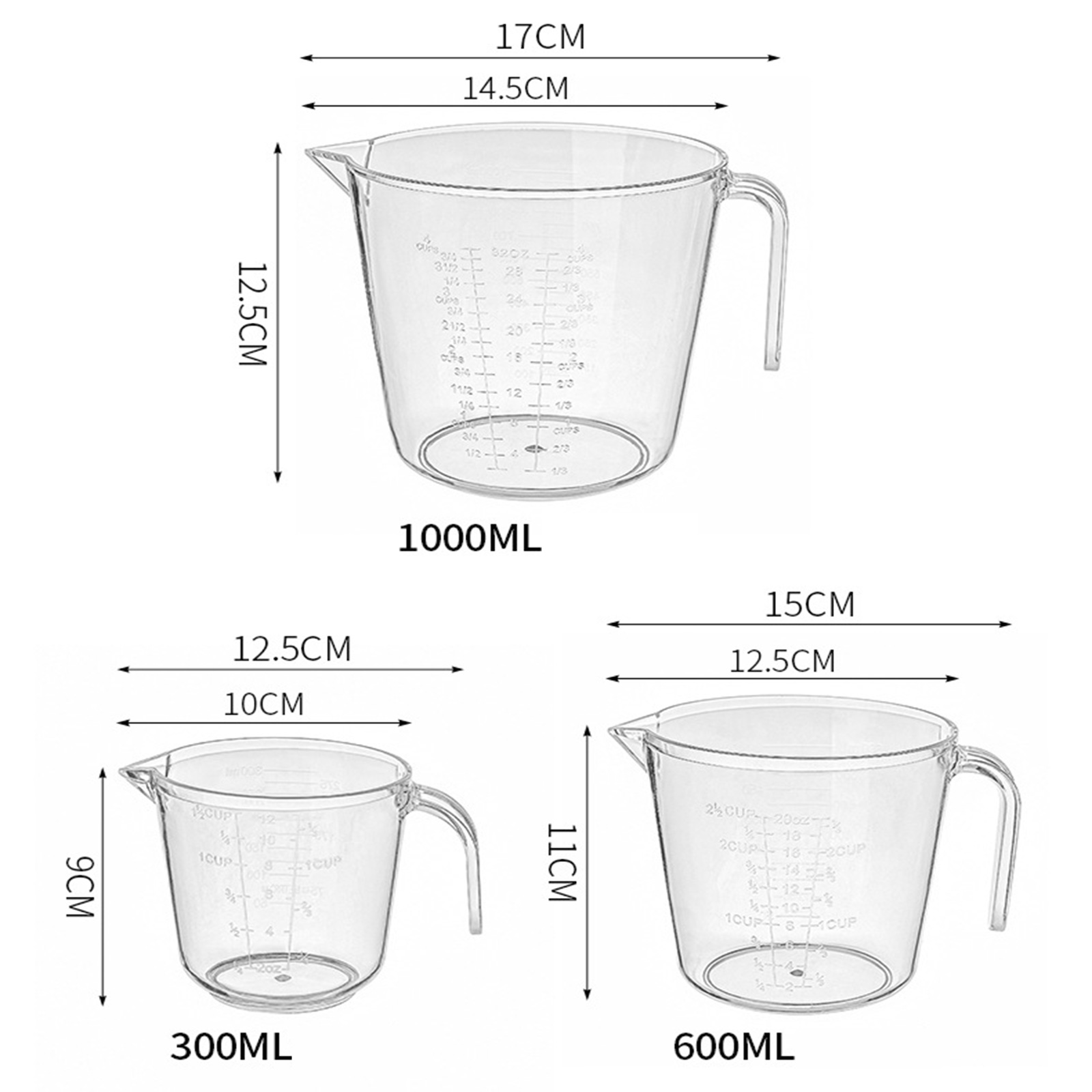 ชุดช้อนตวงวัดปริมาตร/บีกเกอร์ พลาสติกอย่างดี เกรดอาหาร ปลอดภัย ราคาถูก คุ้มค่าสุดๆ