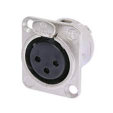 Neutrik NC3FD-L1,XLR 3 Pin Female D-size receptacle ขั้วต่อสายสัญญาณ ตัวเมีย ติดแท่น NC3FD-L1