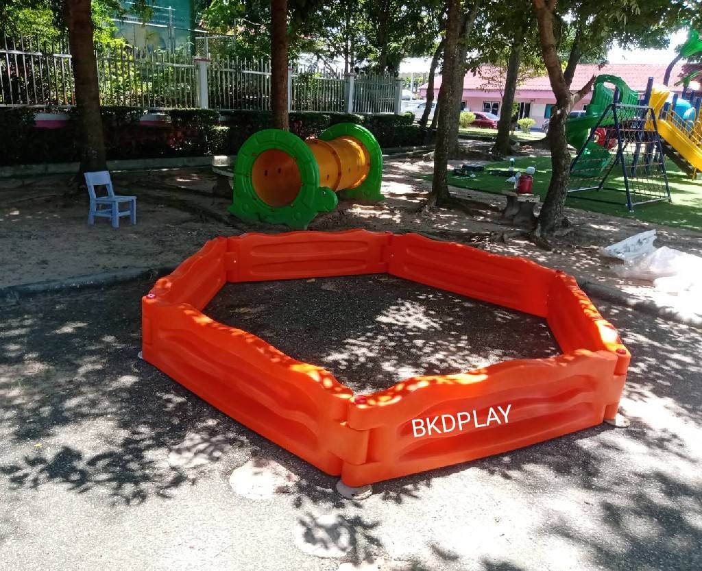 บ่อทราย 6 เหลี่ยม , กระบะทรายหกเหลี่ยม กระบะทรายเด็ก, กระบะทรายเด็กเล่น, ของเล่นเด็ก พร้อมส่งราคาโรงงาน