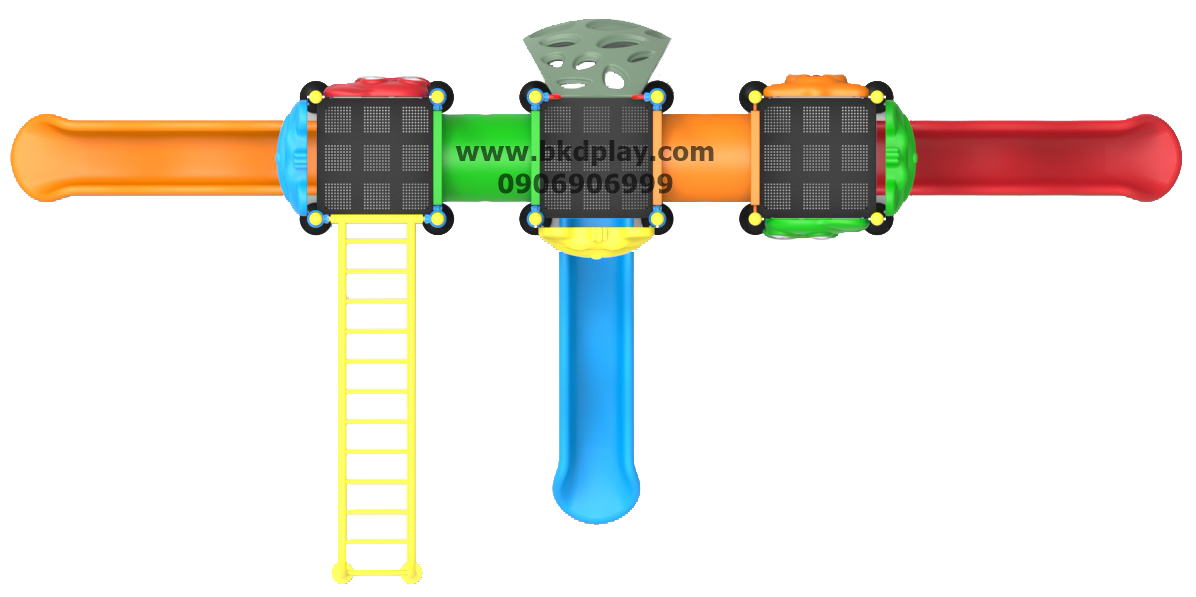 ชุดหอท่อลอด+ สไลด์ 80+ บาร์โหน เครื่องเล่นสนาม กลางแจ้ง เหล็ก, สไลเดอร์,ของเล่น สนามเด็กเล่น สั่งผลิต 10-20 วัน ขนาด 380x780x200 ซม.