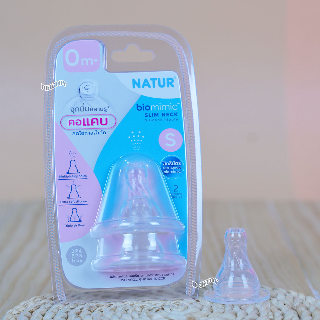แคบ [New] NATUR จุกนมเนเจอร์คอกว้างไบโอมิมิค ไซซ์ S/M/L แพ็ก 3