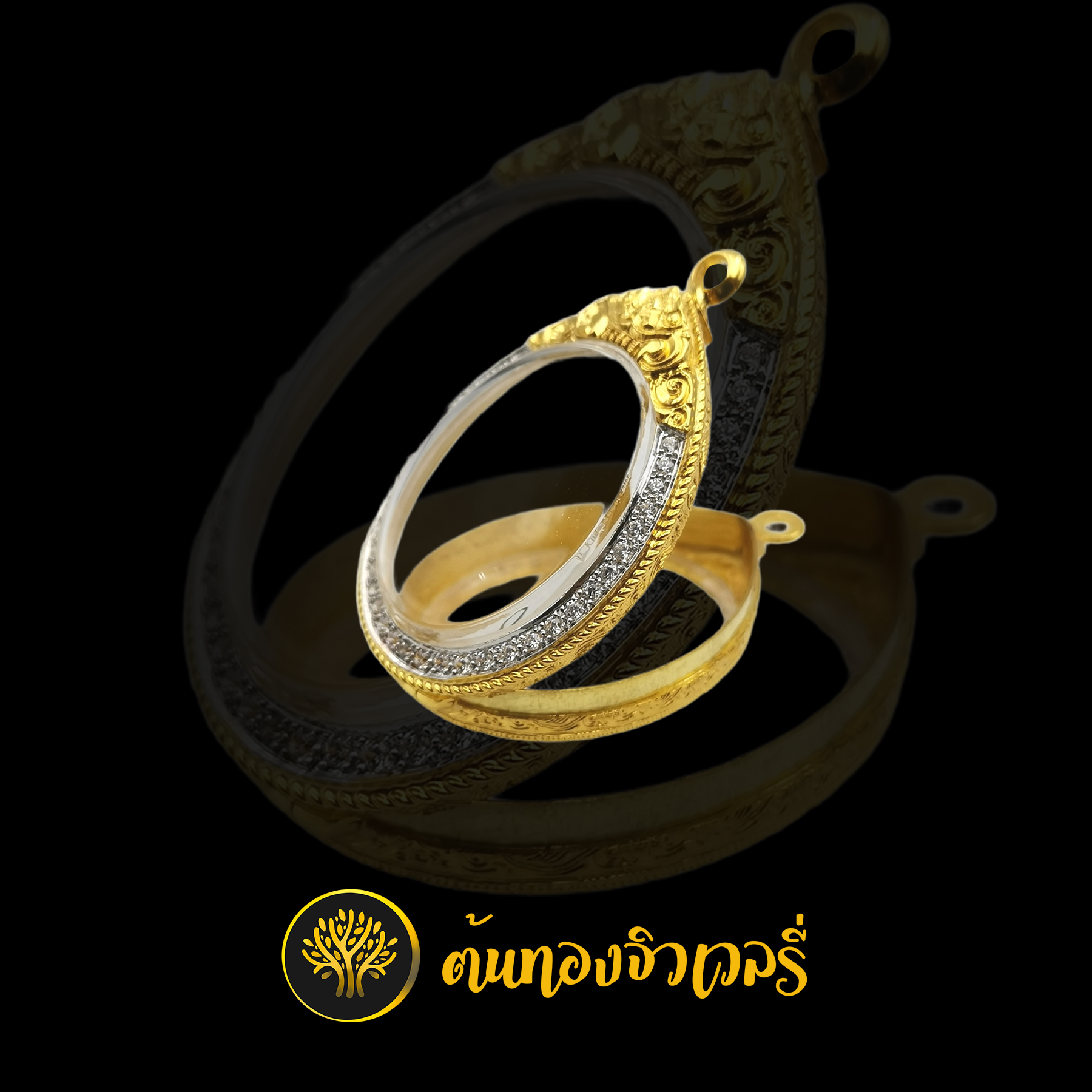 กรอบพระเลี่ยอมทอง ยกซุ้มหัวสิงห์ ข้างฝังเพชรเต็มๆแน่ๆ สวยจัด สวยจริงครับ