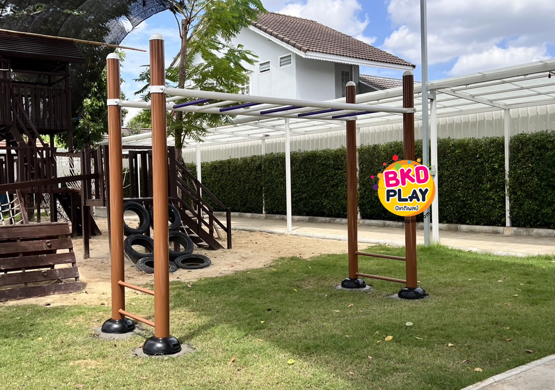 เครื่องออกกำลังกายกลางแจ้ง ชุดอุปกรณ์ บริหารแขน หน้าอก หัวไหล่ แบบบาร์โหน เหนือศรีษะ สำหรับผู้ใหญ่ เด็กโตเล่นได้ ลานกีฬา อเนกประสงค์ สนามกีฬา ผลิตในไทย 10-20 วัน