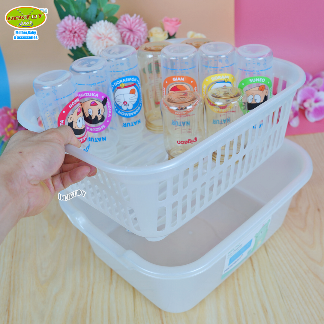 Nanny Micro+ ที่คว่ำขวดนมและเก็บขวดนมฝาปิด มี Microban ป้องกันแบคทีเรีย 99.9%