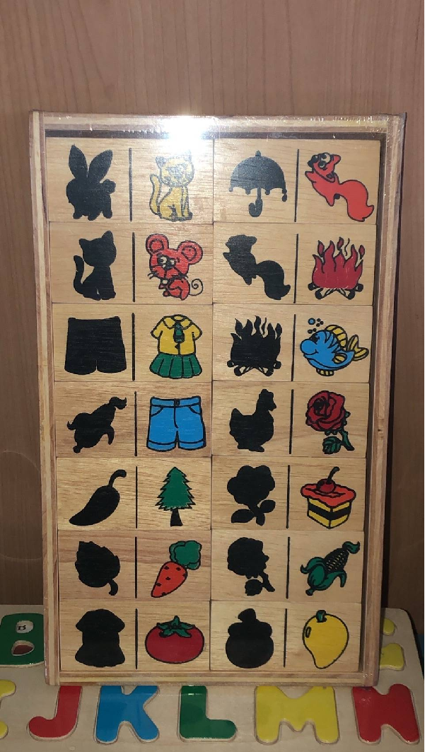 โดมิโนภาพกับเงา ,ของเล่นไม้, ของเล่นเสริมพัฒนาการ, ของเล่นเด็ก, สื่อการสอน