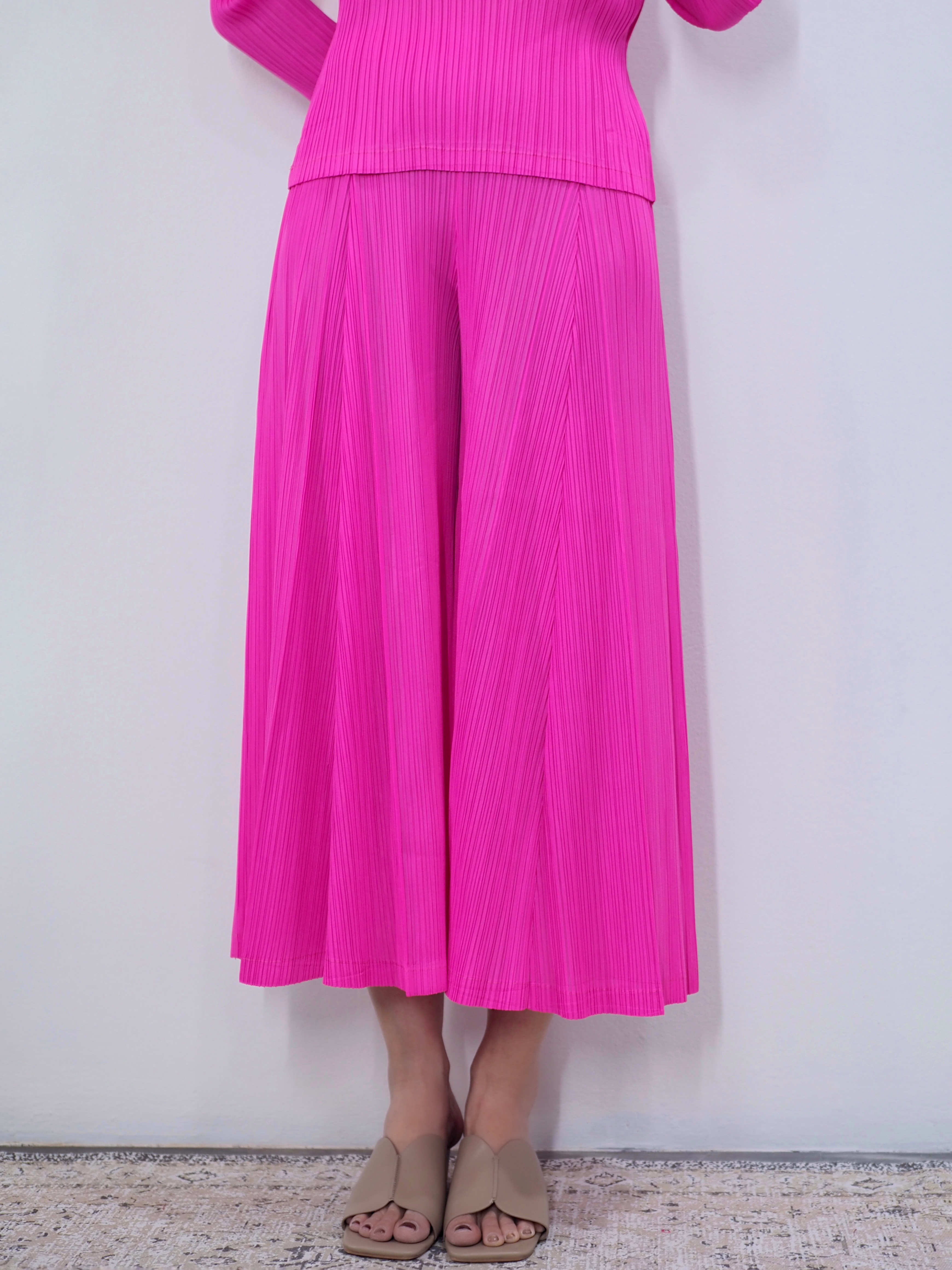 ปรับราคาลง20%!! ยาว 33นิ้ว!! 2MUAY รุ่น GJO11564 กางเกงอัดพลีทคุณภาพ FLARE PLEATED PANTS 12 สี FREE SIZE