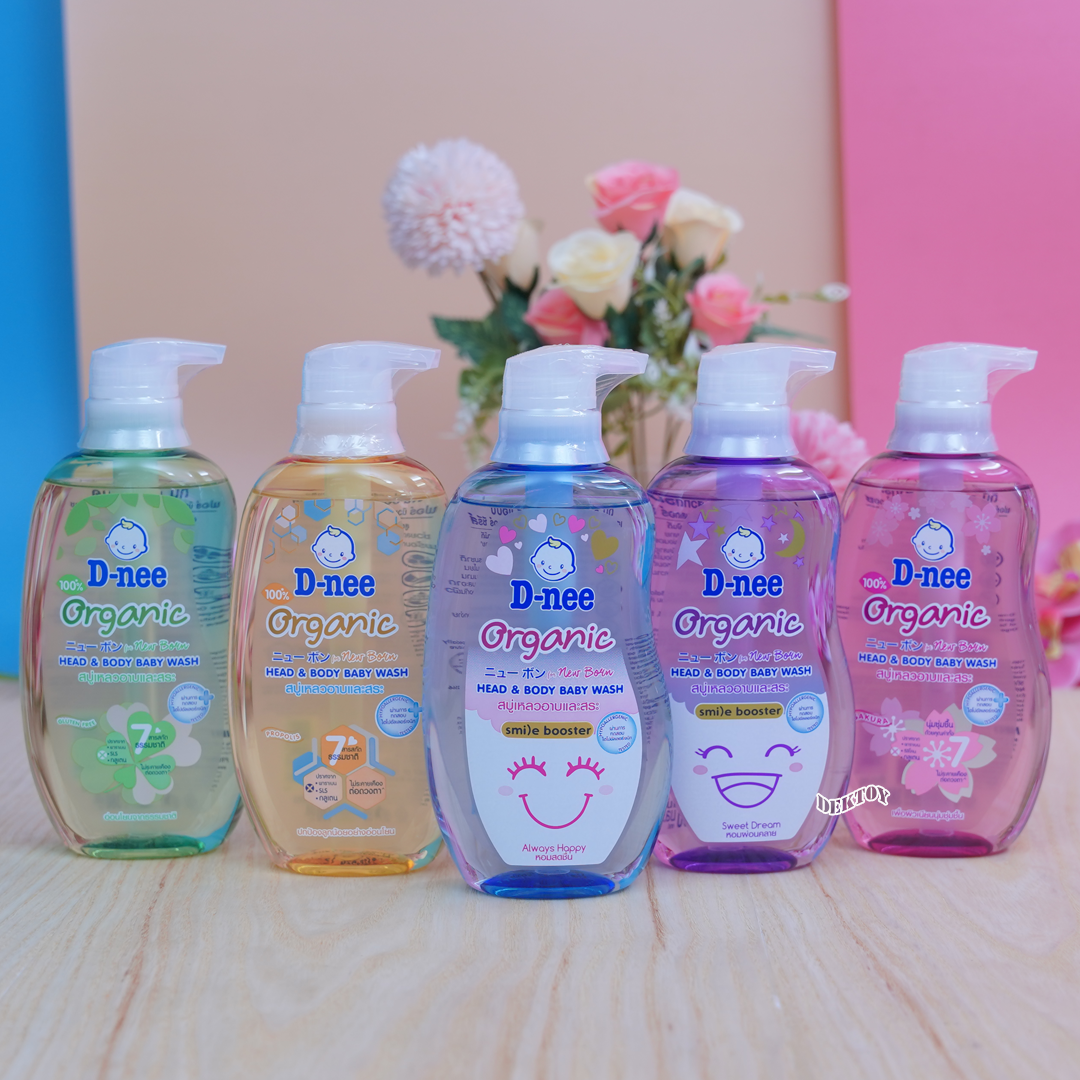 D-nee organic ดีนี่ ออร์แกนิค สบู่เหลวอาบและสระผม ฟอร์นิวบอร์น380มล.