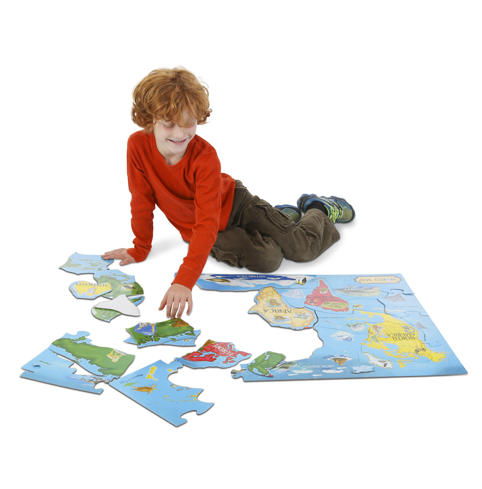 Floor Puzzle World Map 33pc จิ๊กซอกระดาษ 33 ชิ้น รุ่นแผนที่โลก รุ่น 0446 ของเล่น,ของเล่นเสริมพัฒนาการ, ของเล่นอเมริกา,melissa & doug