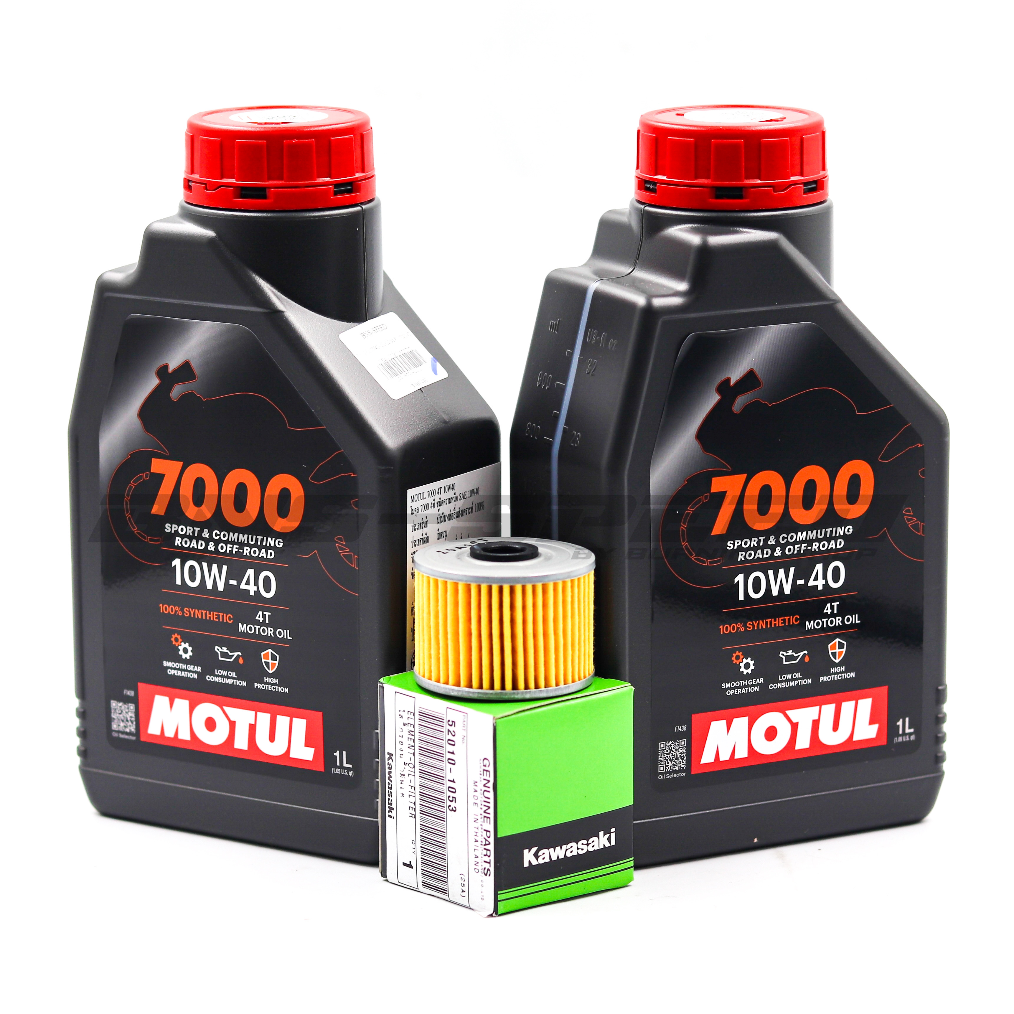 ชุดถ่ายน้ำมันเครื่อง KLX230/250/DTX250 - Motul H-Tech 7000 10W40, 10W50