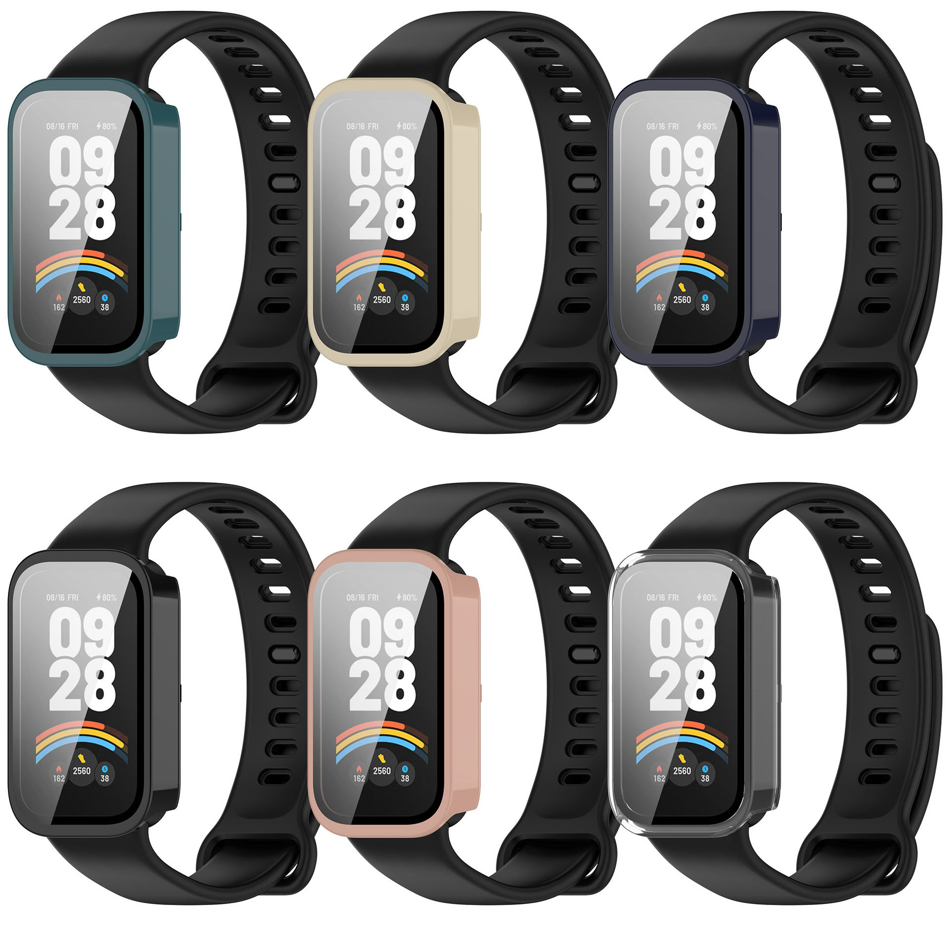Shopdodi เคส สำหรับ Xiaomi Smart Band 9 Active / Redmi Smart Band 3 Case เคสกันกระแทก ปิดทับหน้าปัด