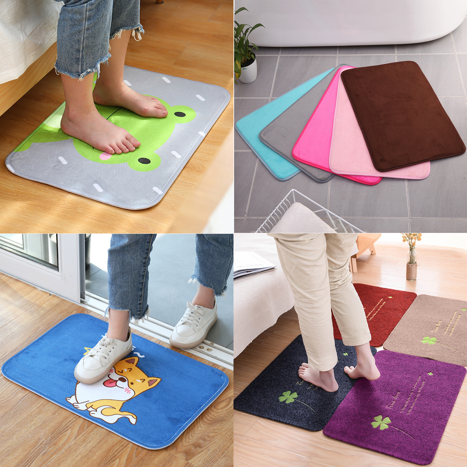 พรมเช็ดเท้า กำมะหยี่/ผ้าขนแกะ ขนาด S-40x60cm / L-50x80cm / S-38x59cm ซับน้ำ แห้งไว ระบายอากาศได้ดี ดีไซน์สวยงาม